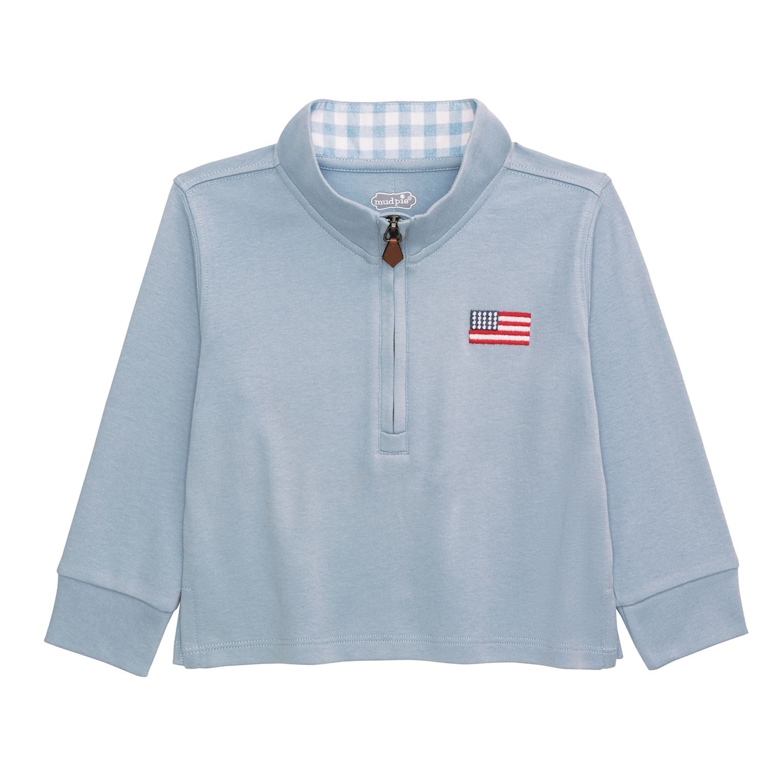 [Mud Pie] Light Blue Flag Quarter Zip Up