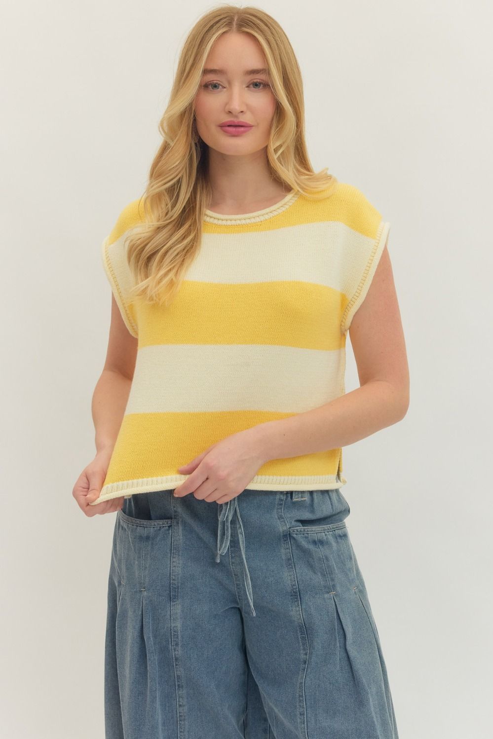 Lemon Stripe Summer Sweater