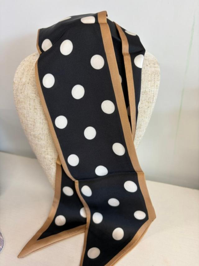 Black & White Polka Dot 3-1/2" Tie Scarf
