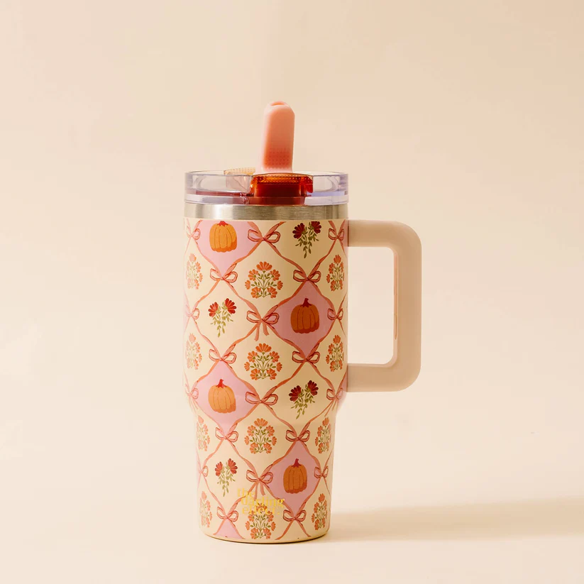 Patchwork Pumpkins 20 oz Lifestyle Flip Straw Tumbler