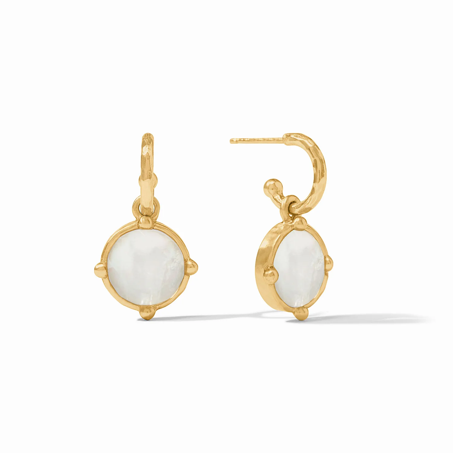 [Julie Vos] Honeybee Hoop And Charm Earring-Mother Of Pearl