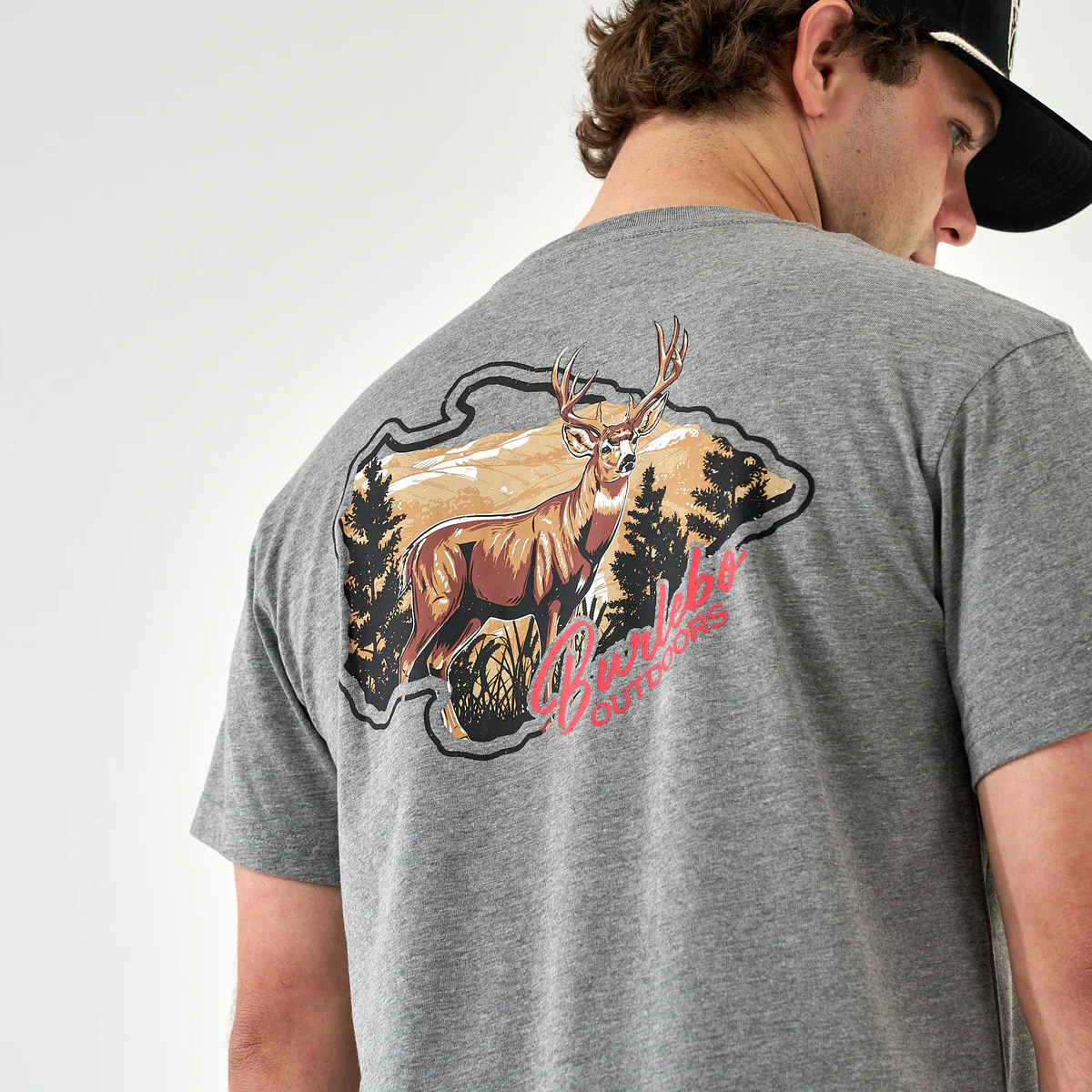 [Burlebo] Hill Country Buck-Dark Heather Grey SS Tee