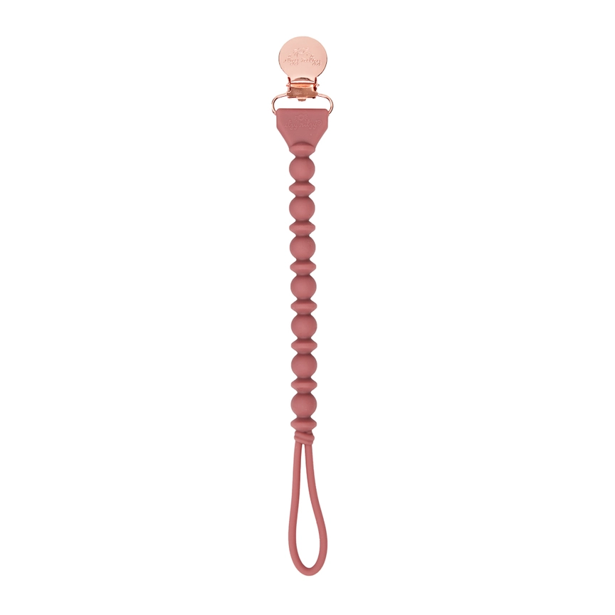 Sweetie Strap Pacifier Clip-Rosewood