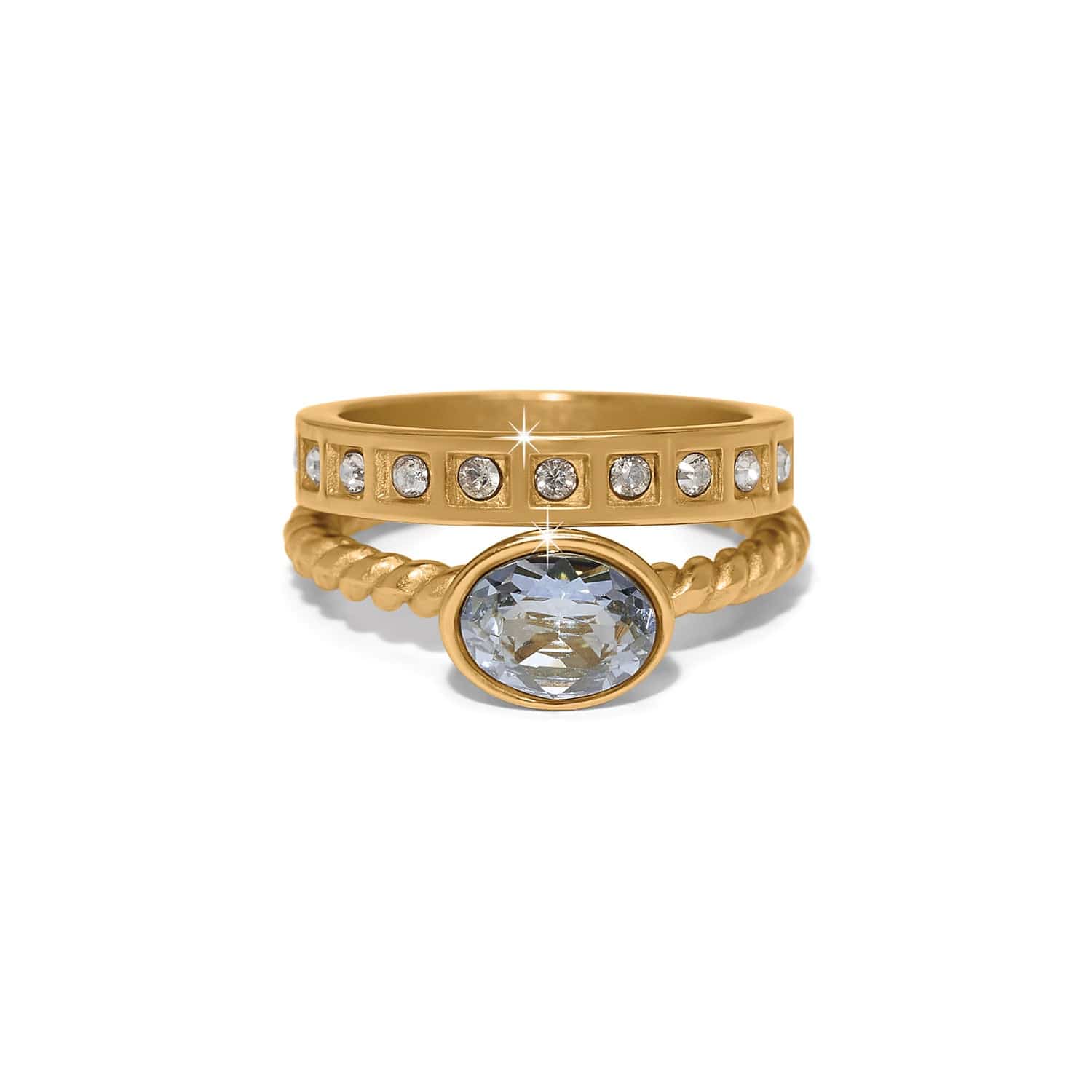 [Brighton] Love Knows Duo Gold Ring-8