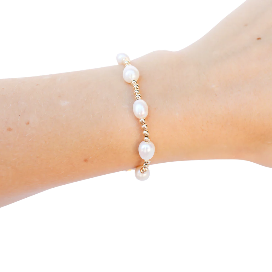 [Beaded Blondes] Ellie Pearl Standard Bracelet - Gold