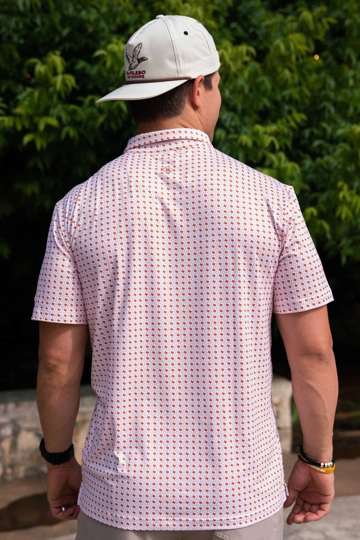 [Burlebo] Performance Polo-Texas White And Orange