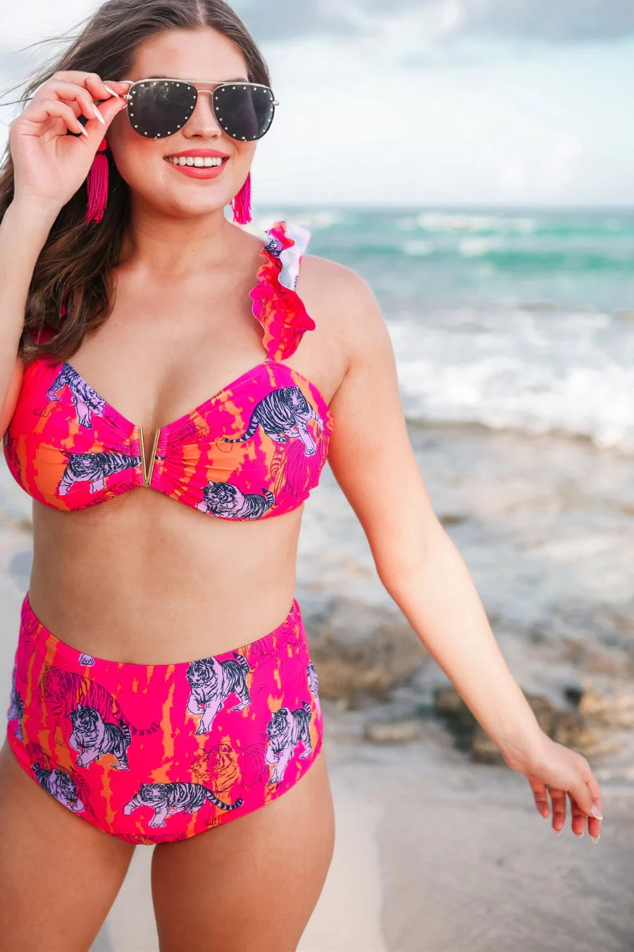 [Jess Lea] Watch The Waves Two Piece Swimsuit-Pink
