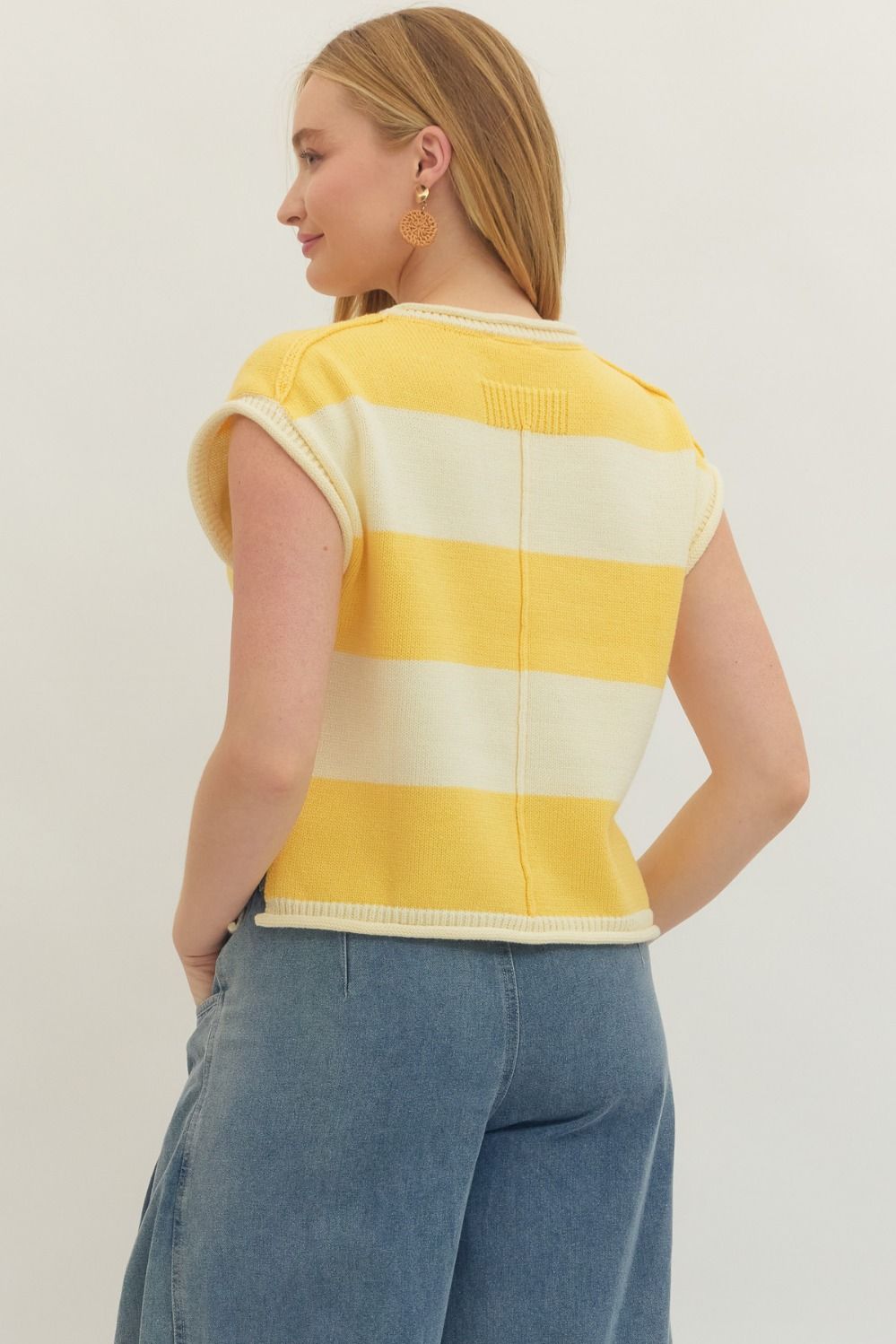 Lemon Stripe Summer Sweater