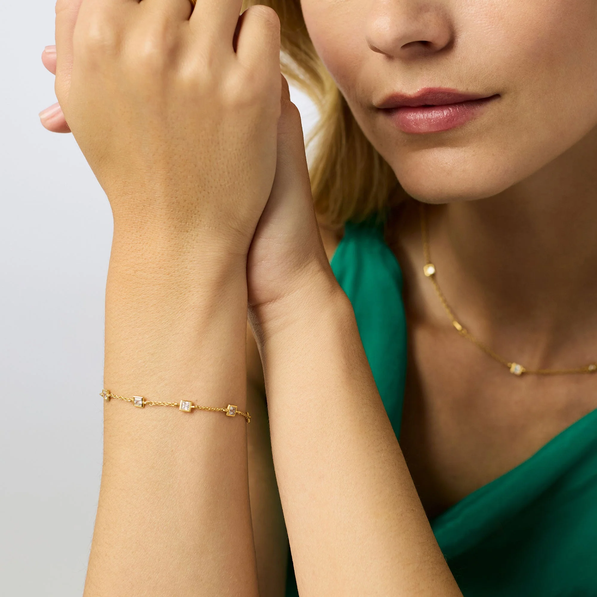 [Julie Vos] Jolie Delicate Bracelet-Gold-CZ
