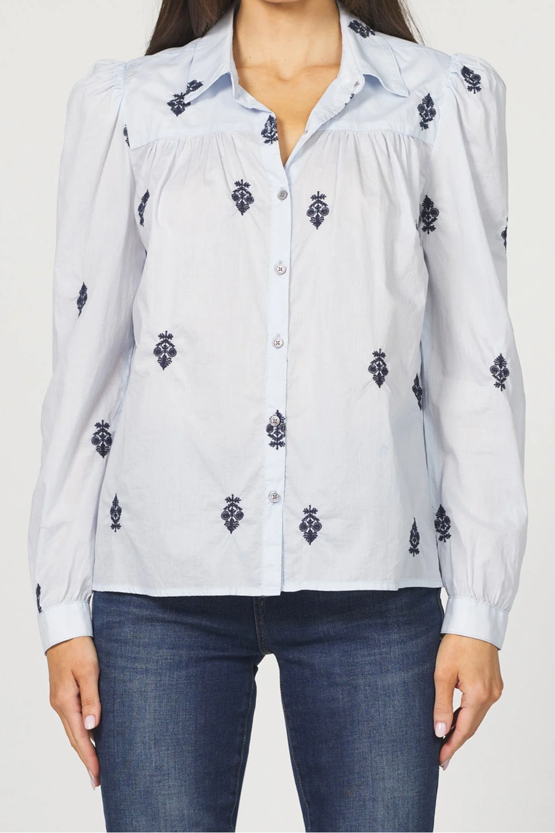 [Dear John] Nasrin Novelty Shirt- Milky Blue