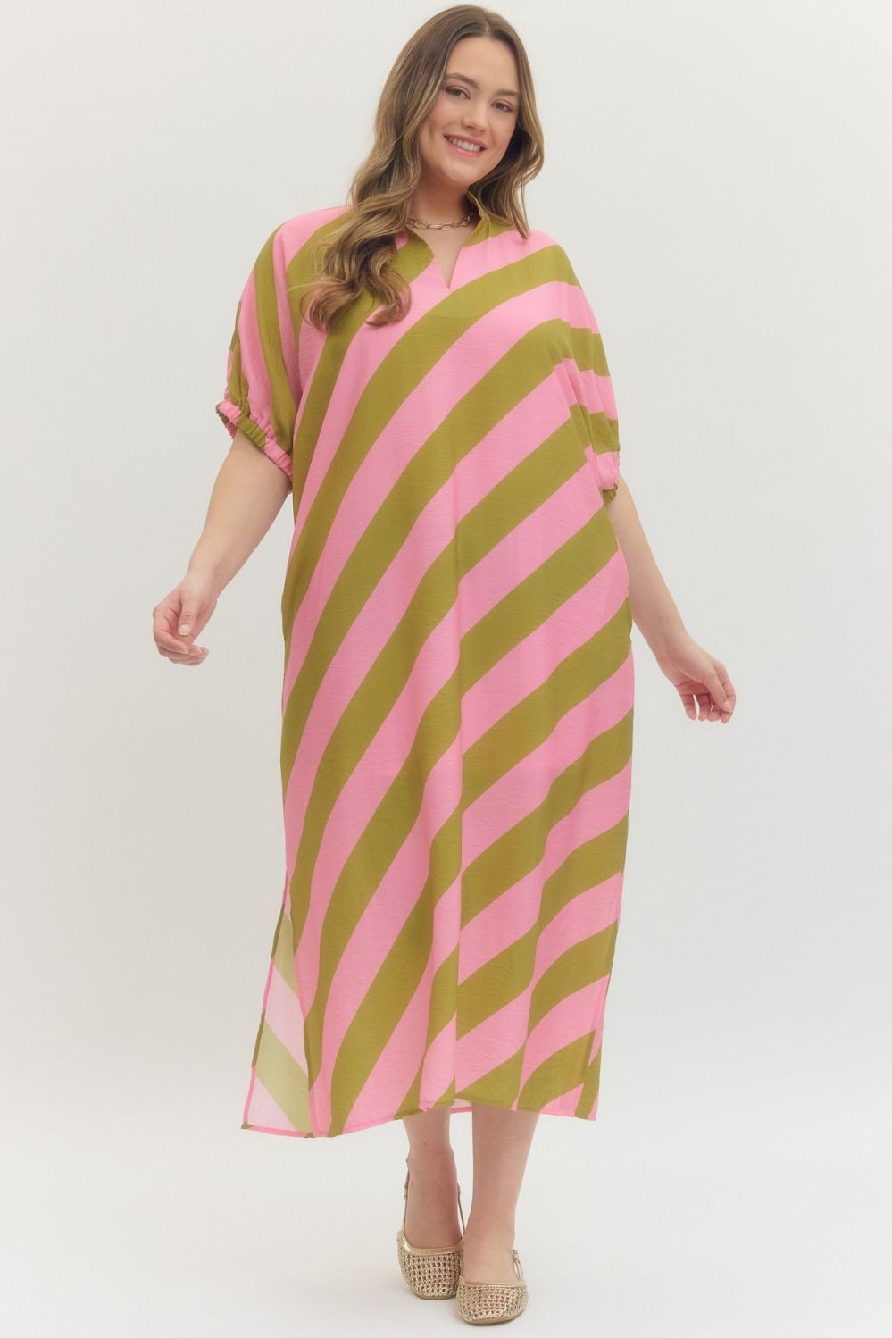 [Plus Size] Capri Midi Dress - Kiwi Pink