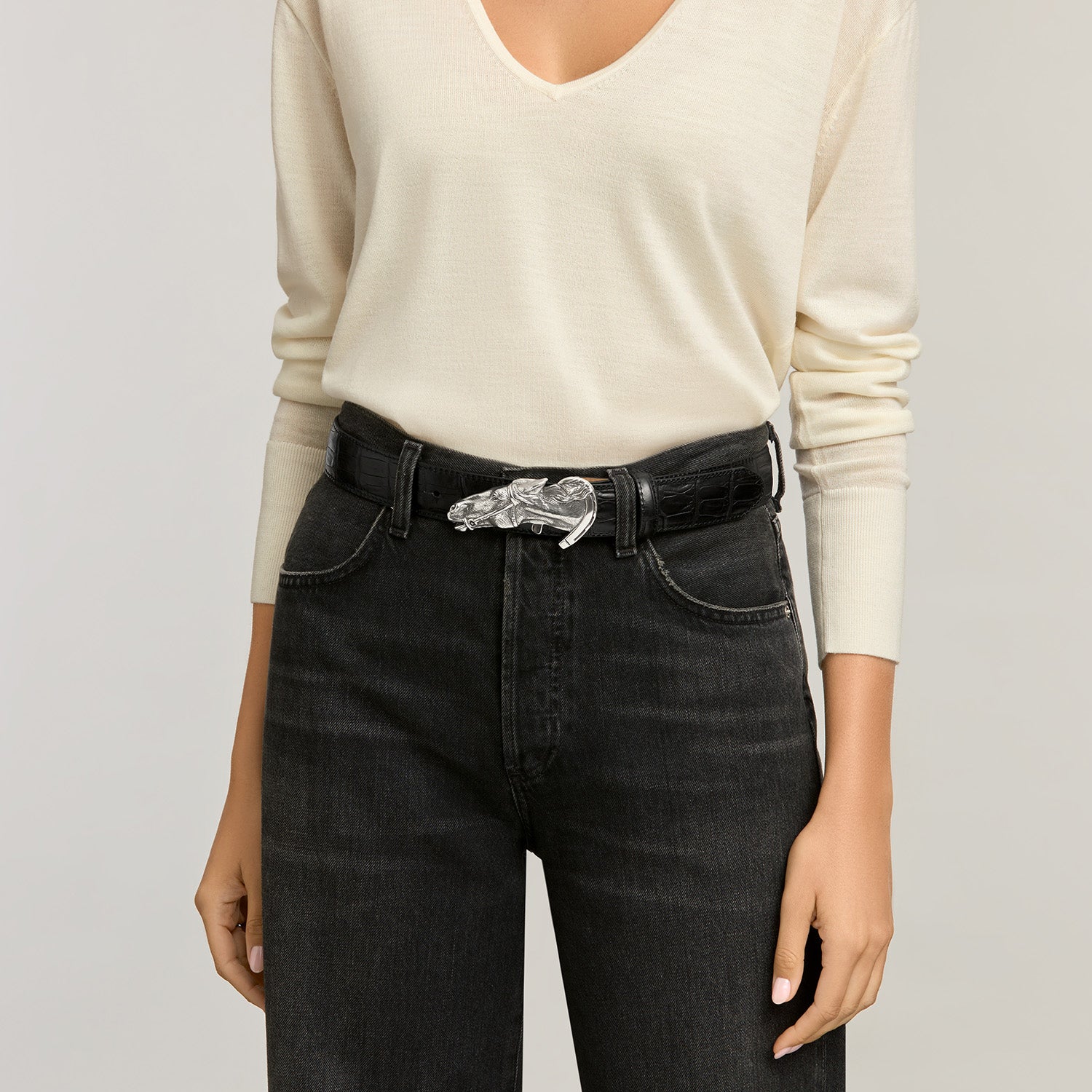 [Brighton] Charleston Lady Belt-Black