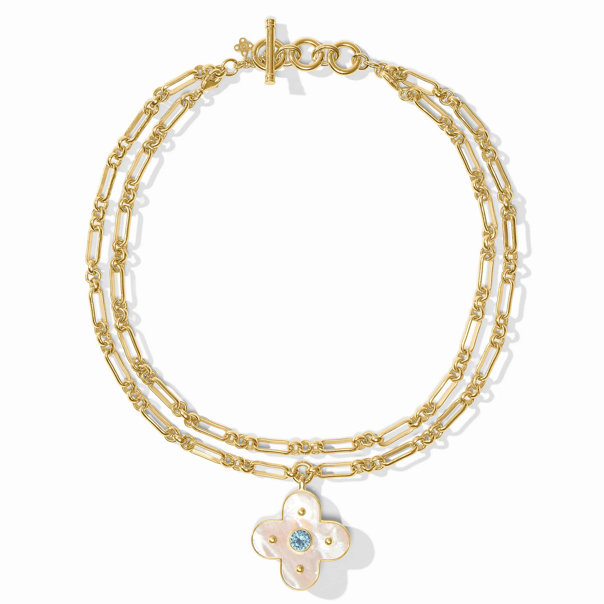 [Julie Vos] Colette Statement Necklace-Chalcedony Blue