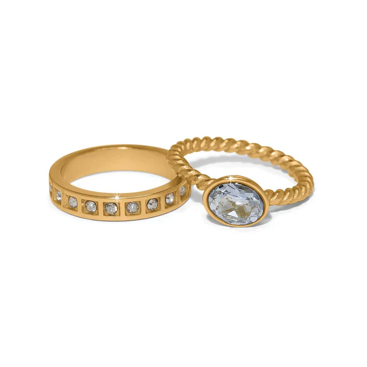 [Brighton] Love Knows Duo Gold Ring-8
