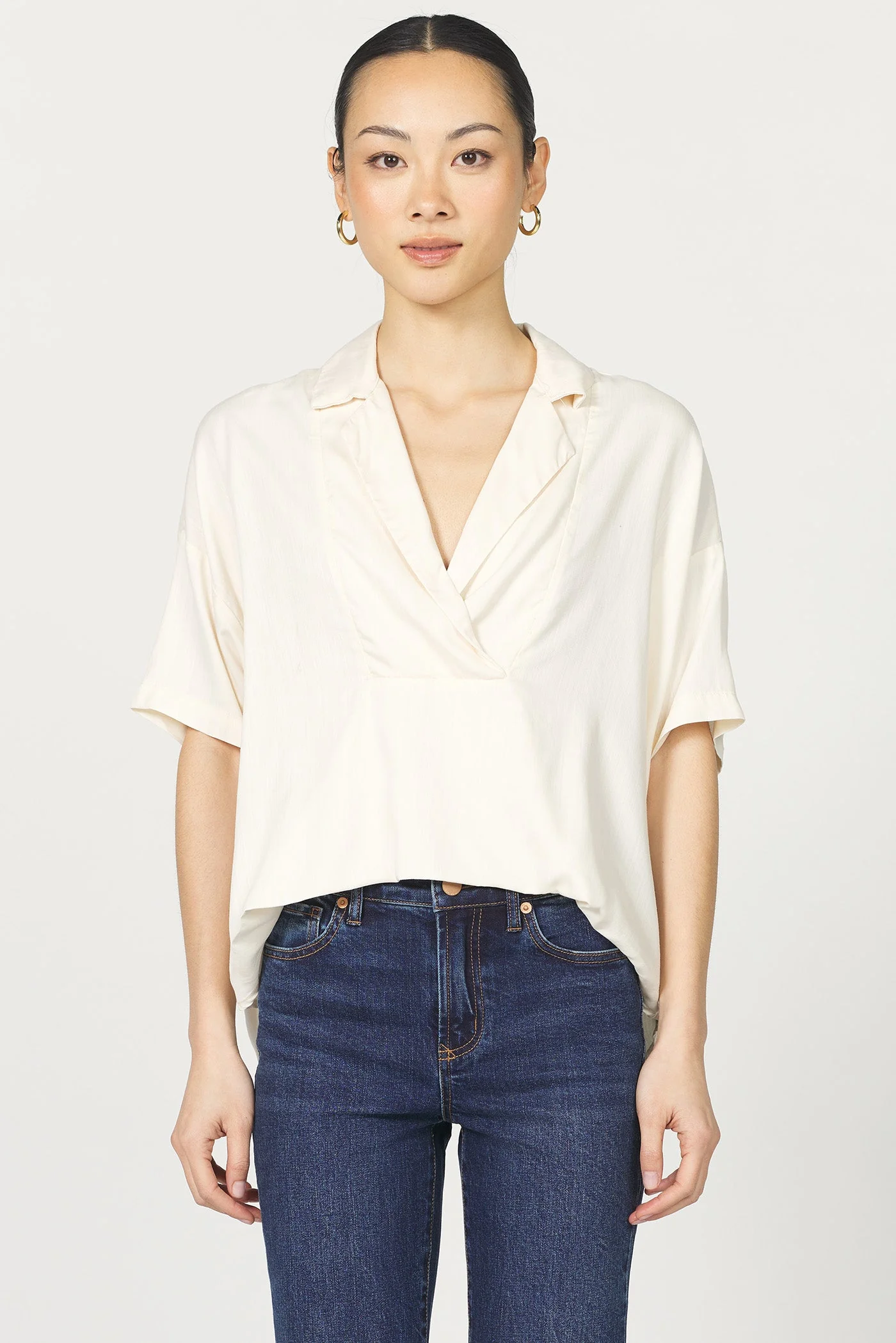 [Dear John] Belle Tencel Top - Whitecap Gray