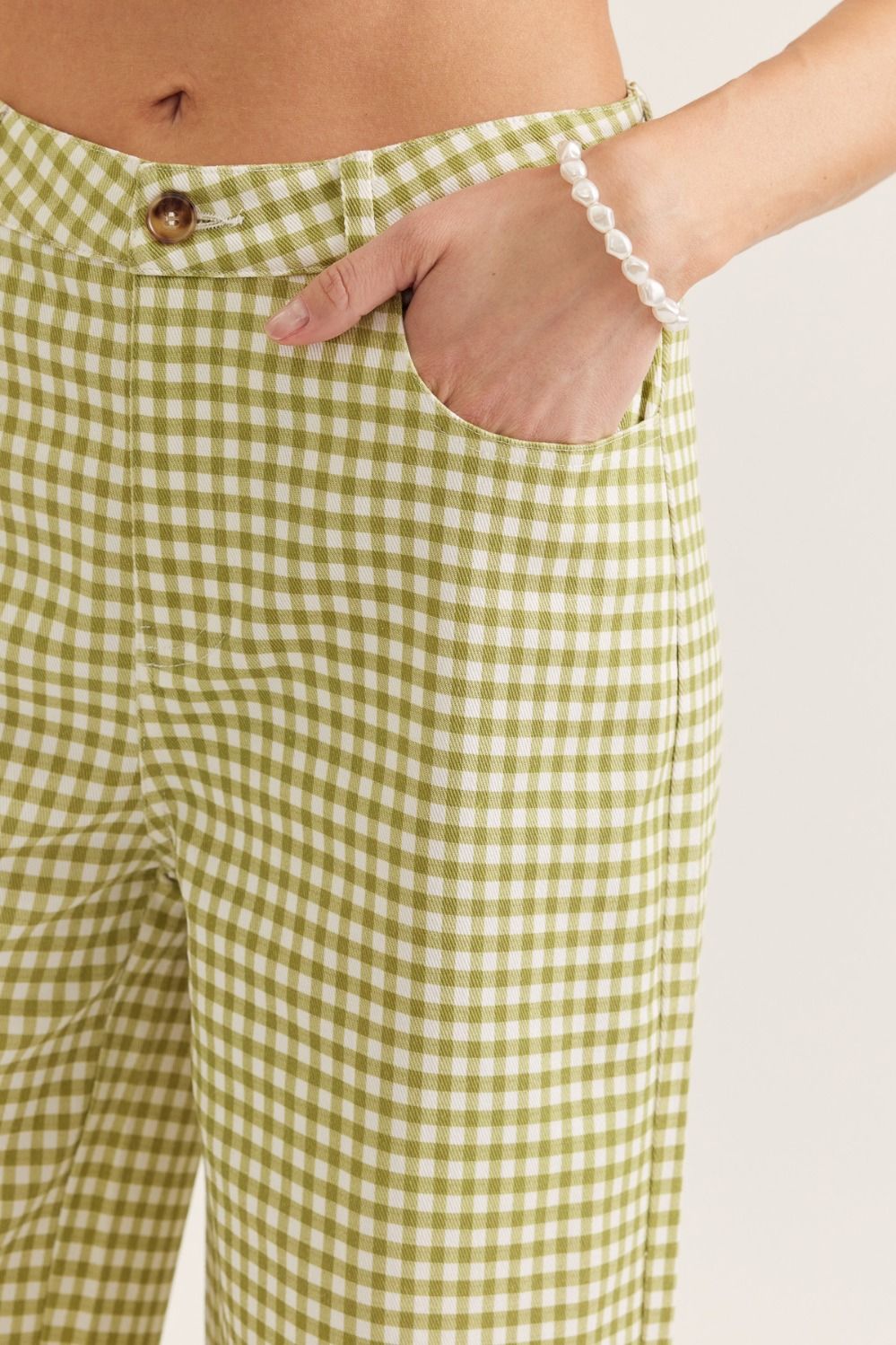 Tillie Gingham Pant-Matcha