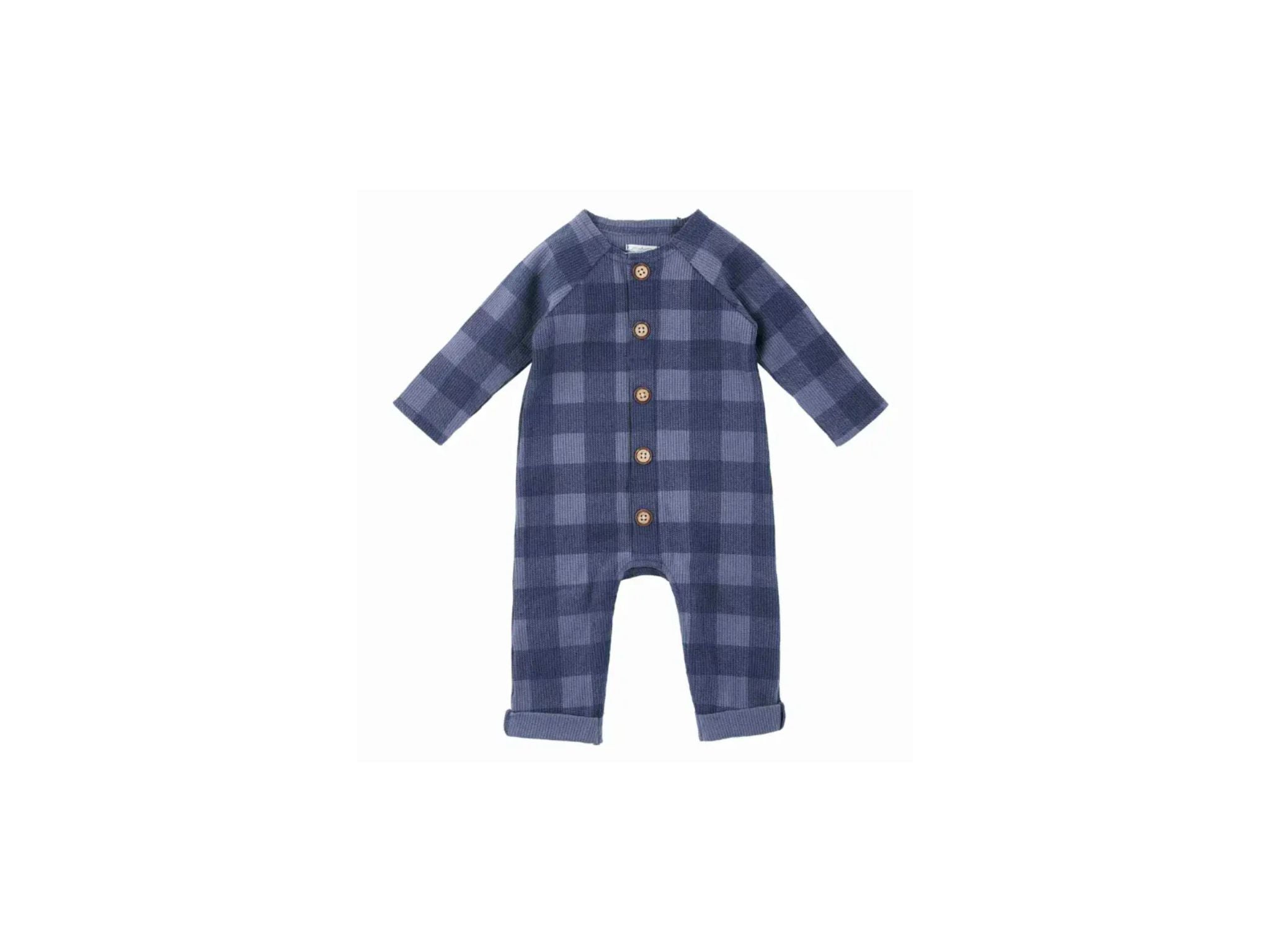 [Mud Pie] Blue Plaid Baby Bodysuit