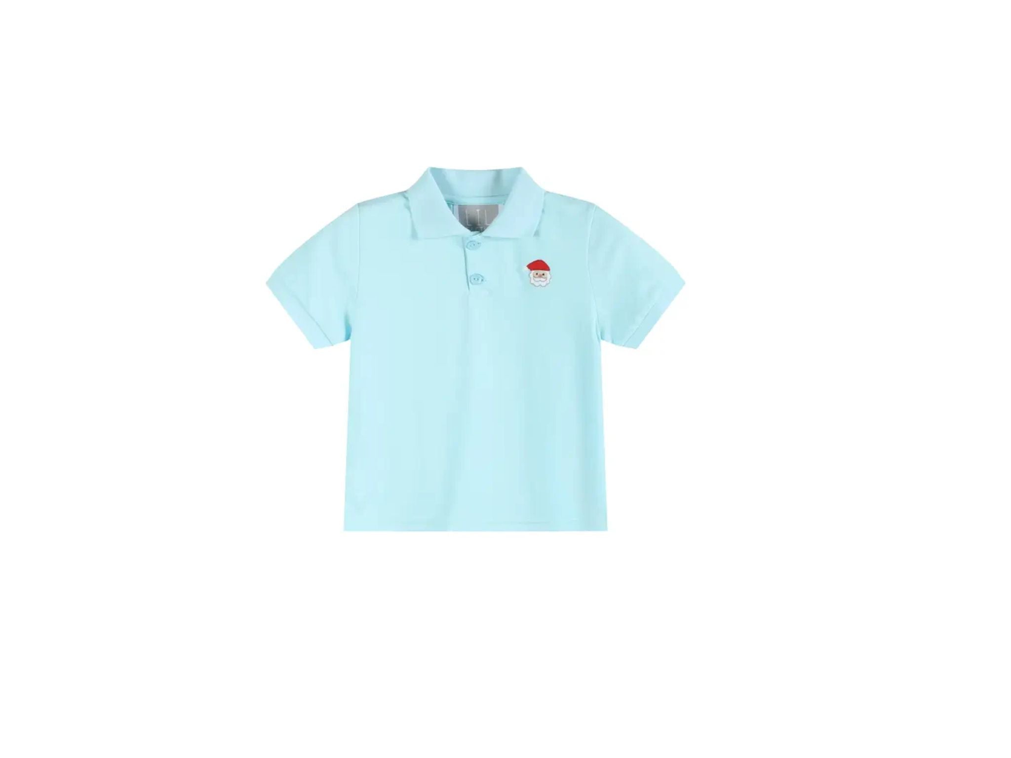 Boys Light Blue Santa Polo Shirt