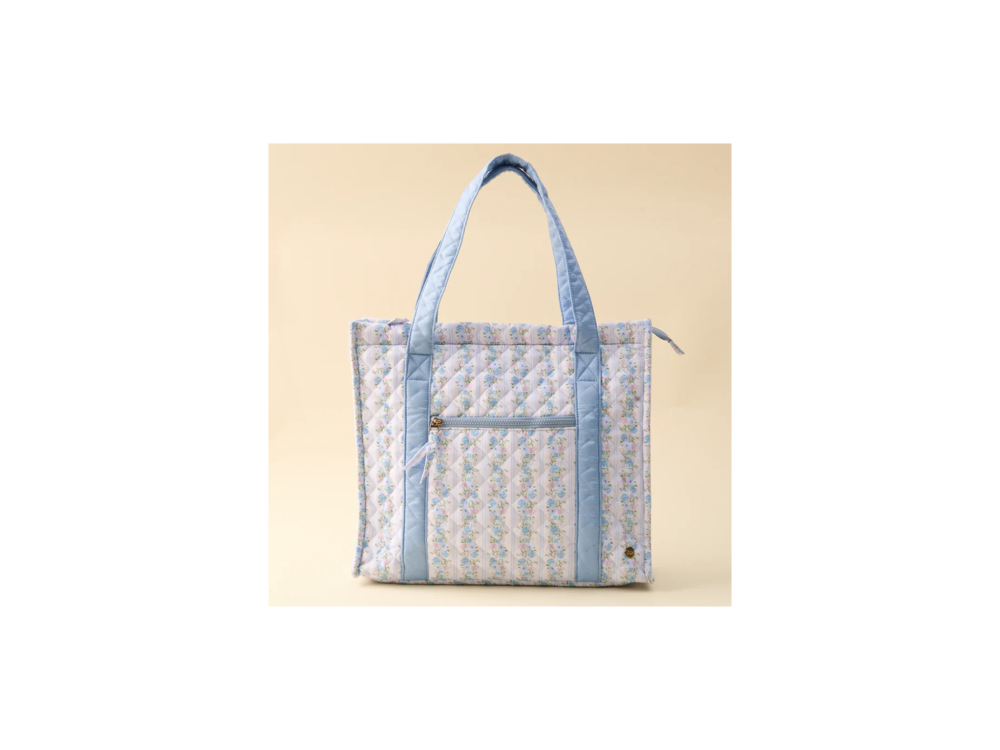 Petal Parade Blue The Everyday Quilted Tote Bag