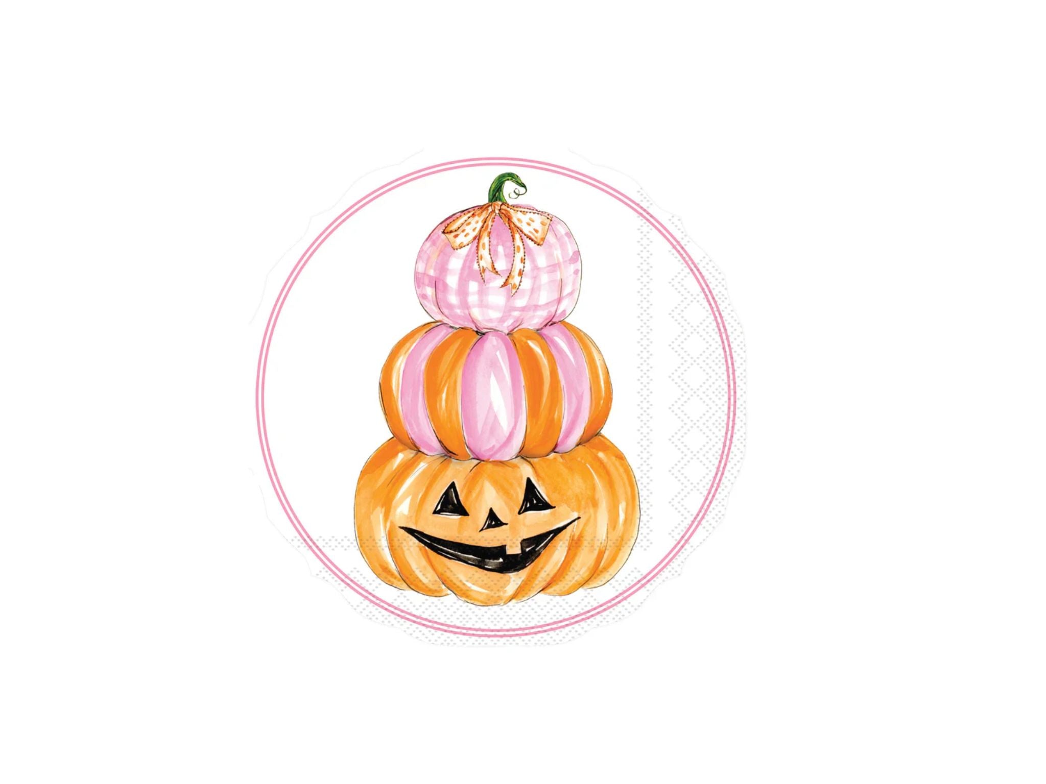Lunch Napkins Pink Pumpkin Stack