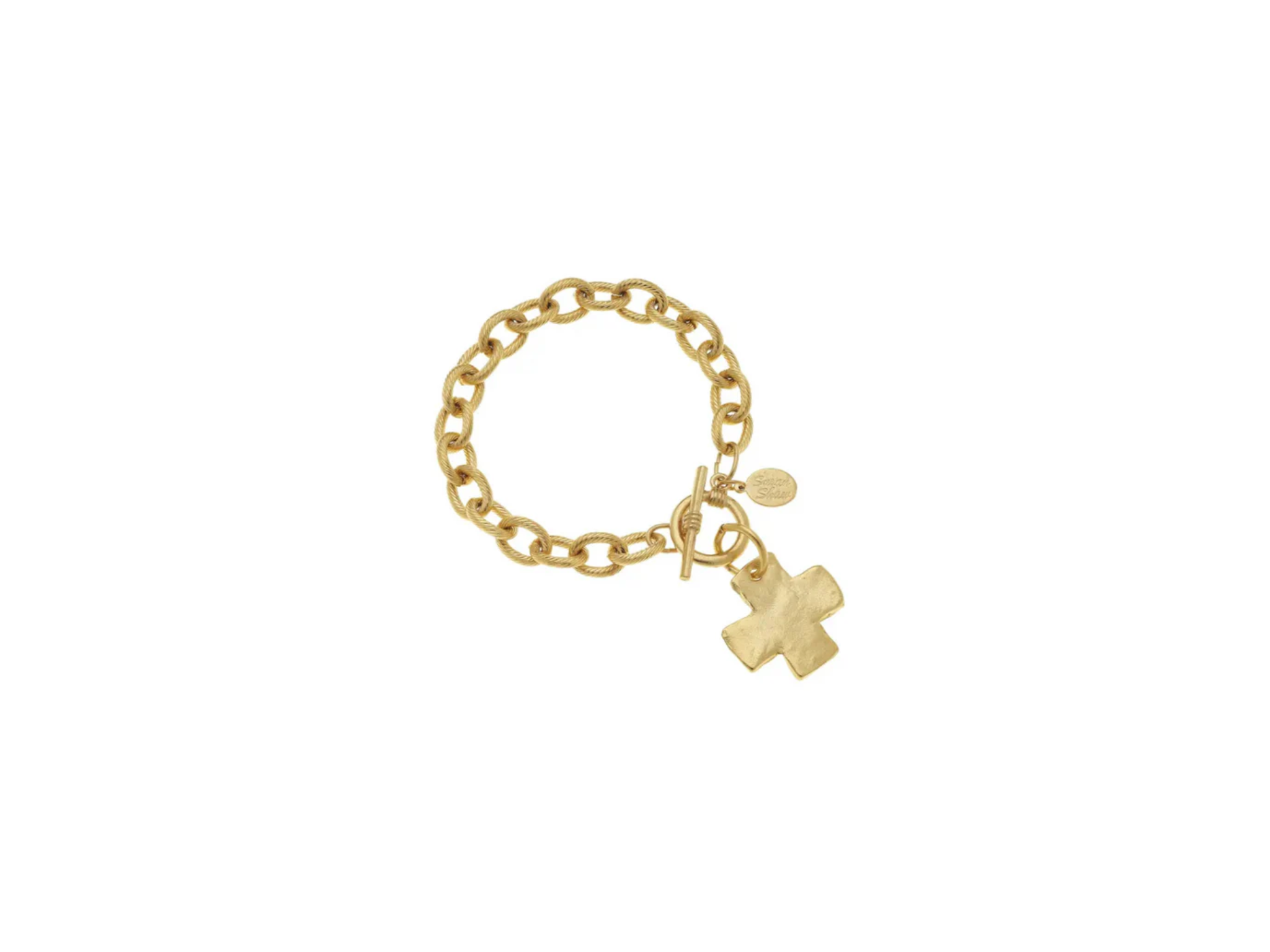 [Susan Shaw] Gold Cross Toggle Bracelet
