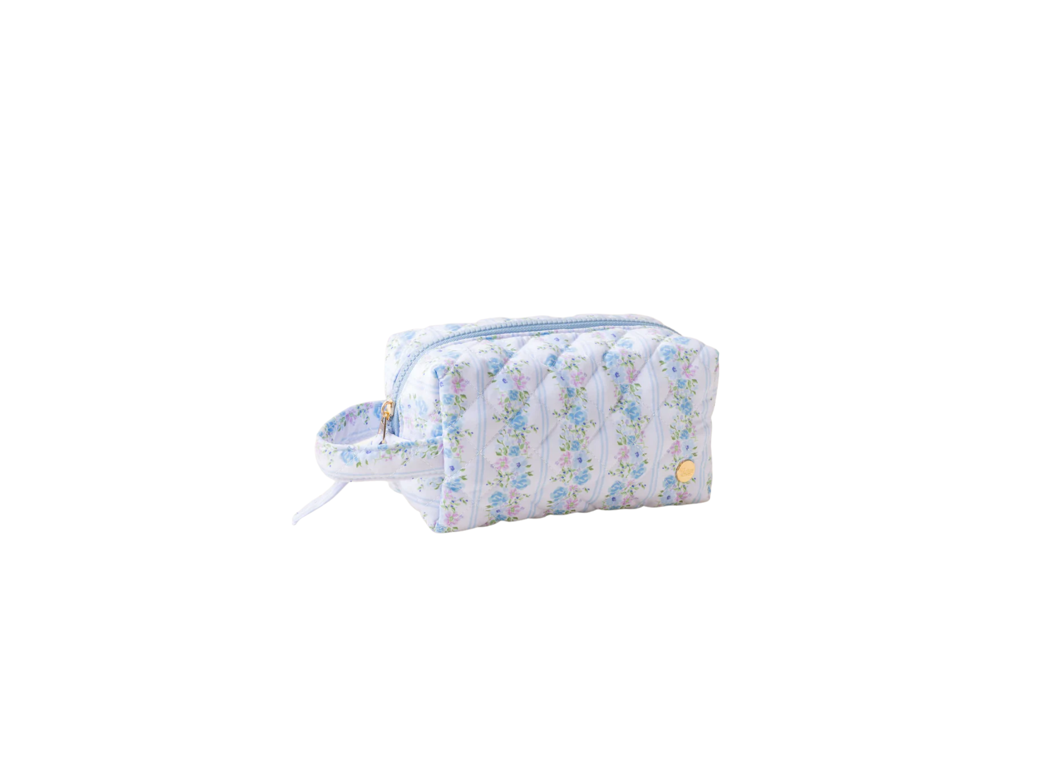 Petal Parade Blue Essentials Quilted Cosmetic Pouch
