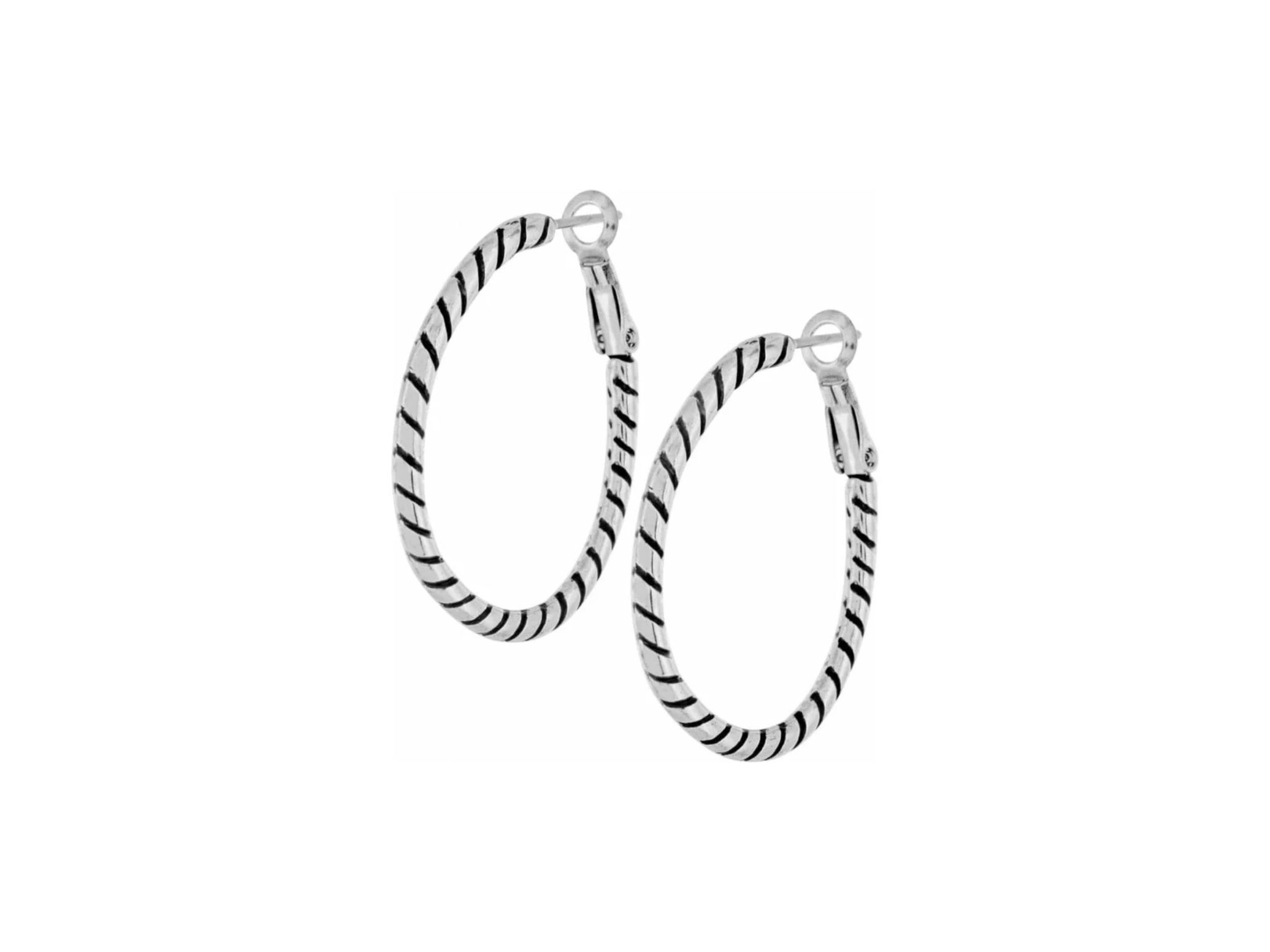 {Brighton}Twist Oval Hoop Charm Earrings