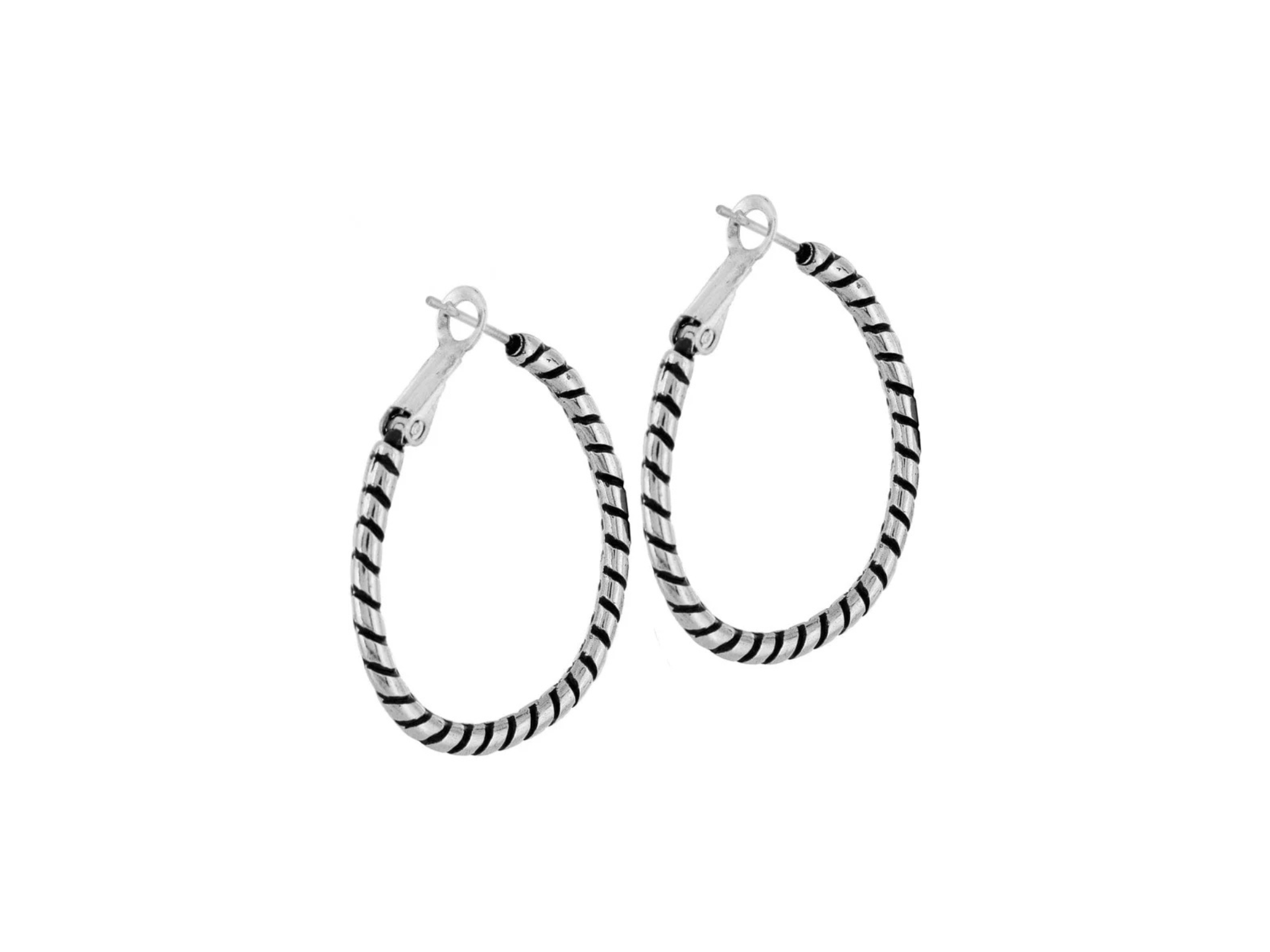 {Brighton}Twist Oval Hoop Charm Earrings