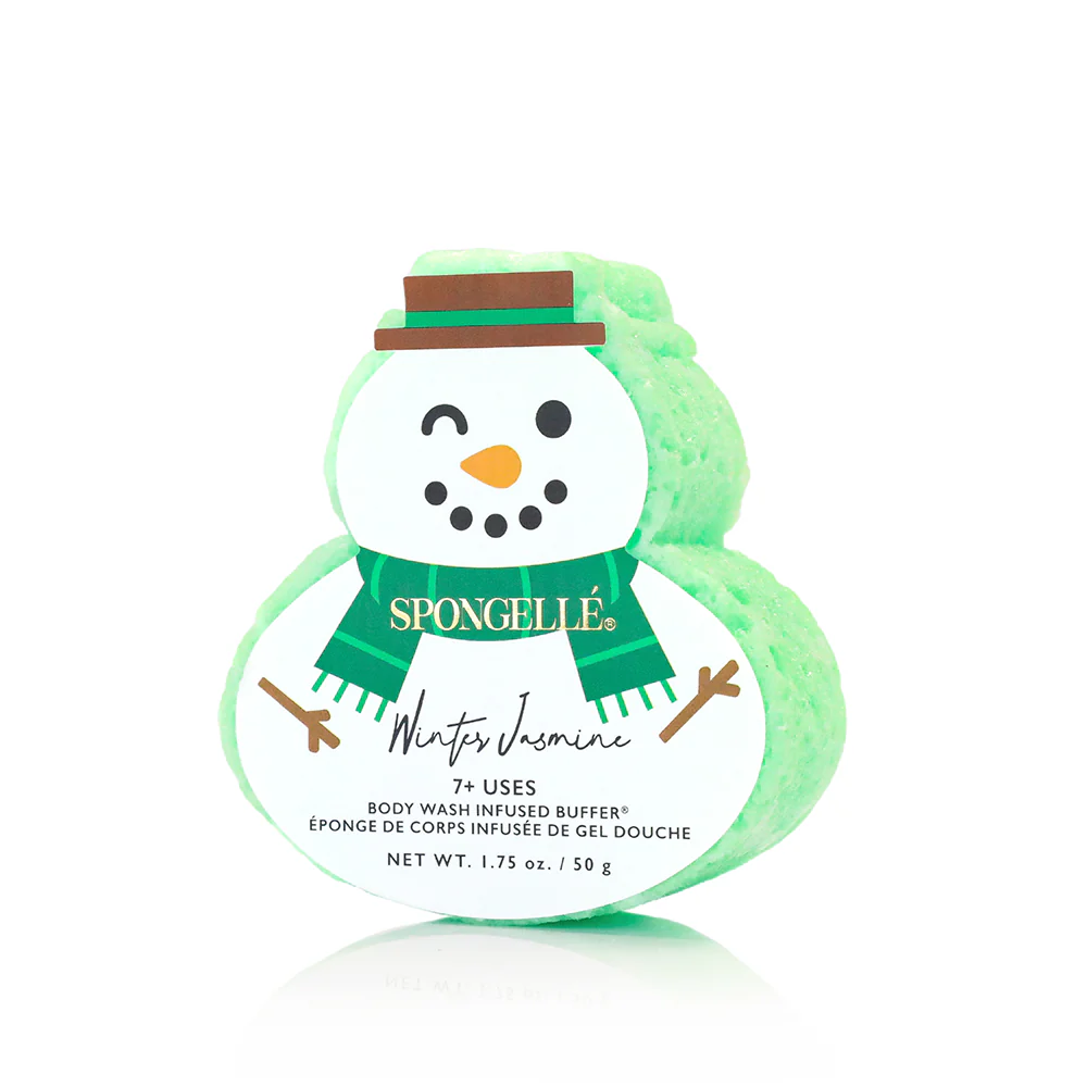 2024 Holiday Snowman Body Wash Infused Buffer-Winter Jasmine