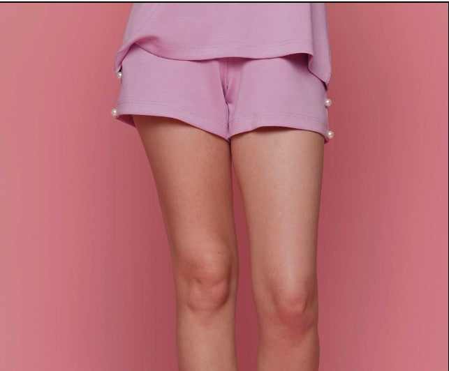 Large Pearl Shorts-Lilac