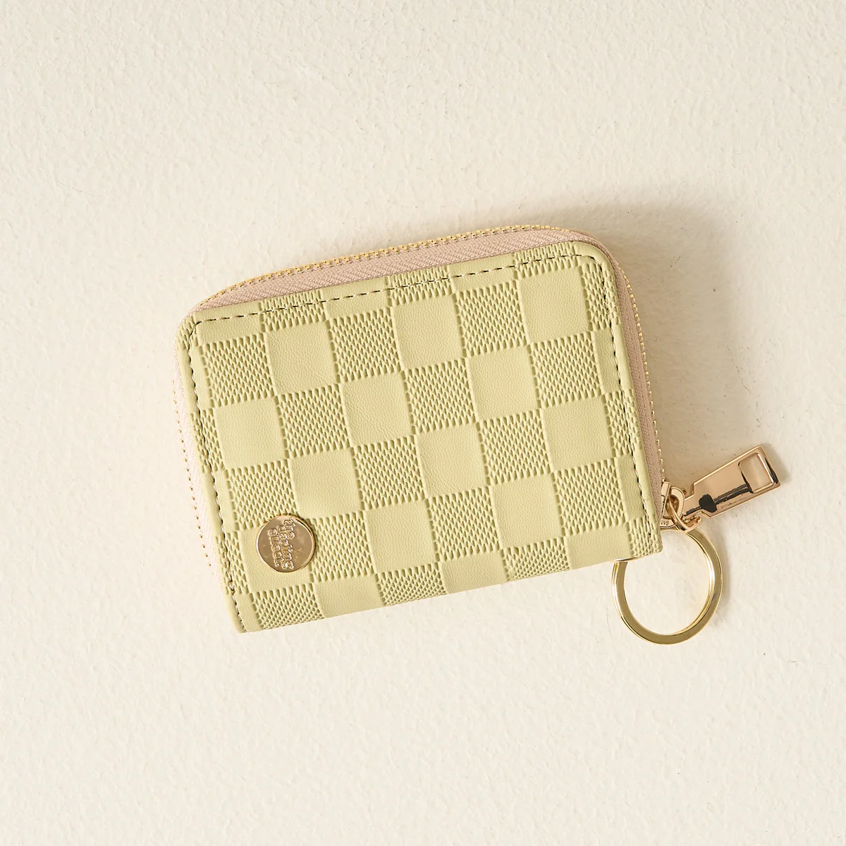 Green Check Zip Around Wallet