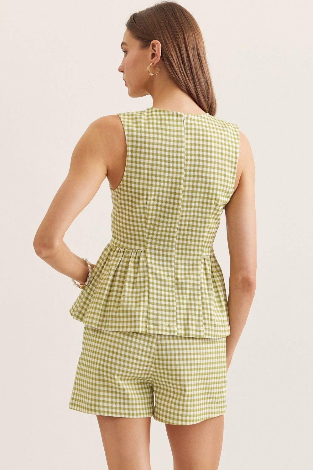 Tillie Peplum Top-Matcha