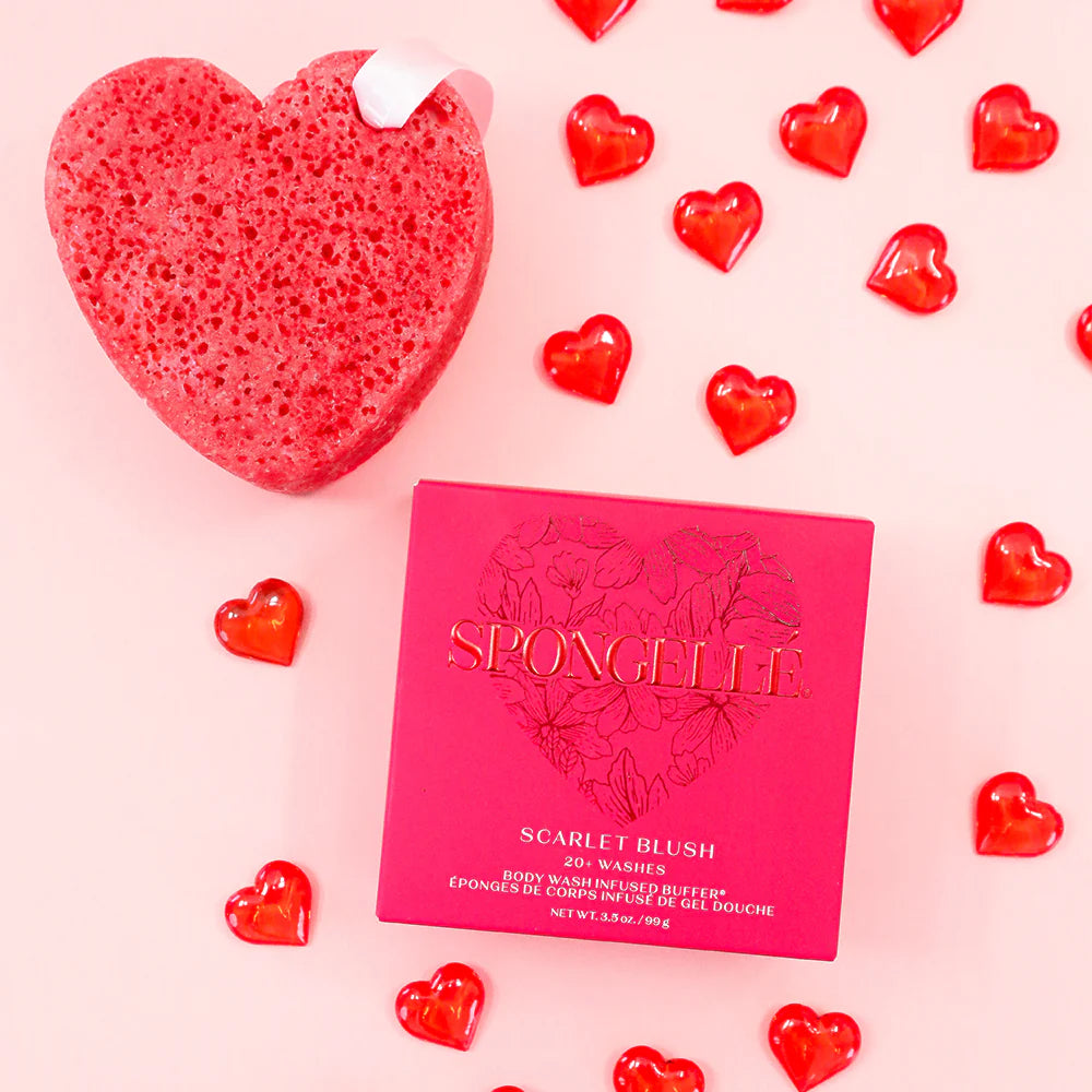 Heart Shaped Body Wash Infused Buffer - Scarlet Blush