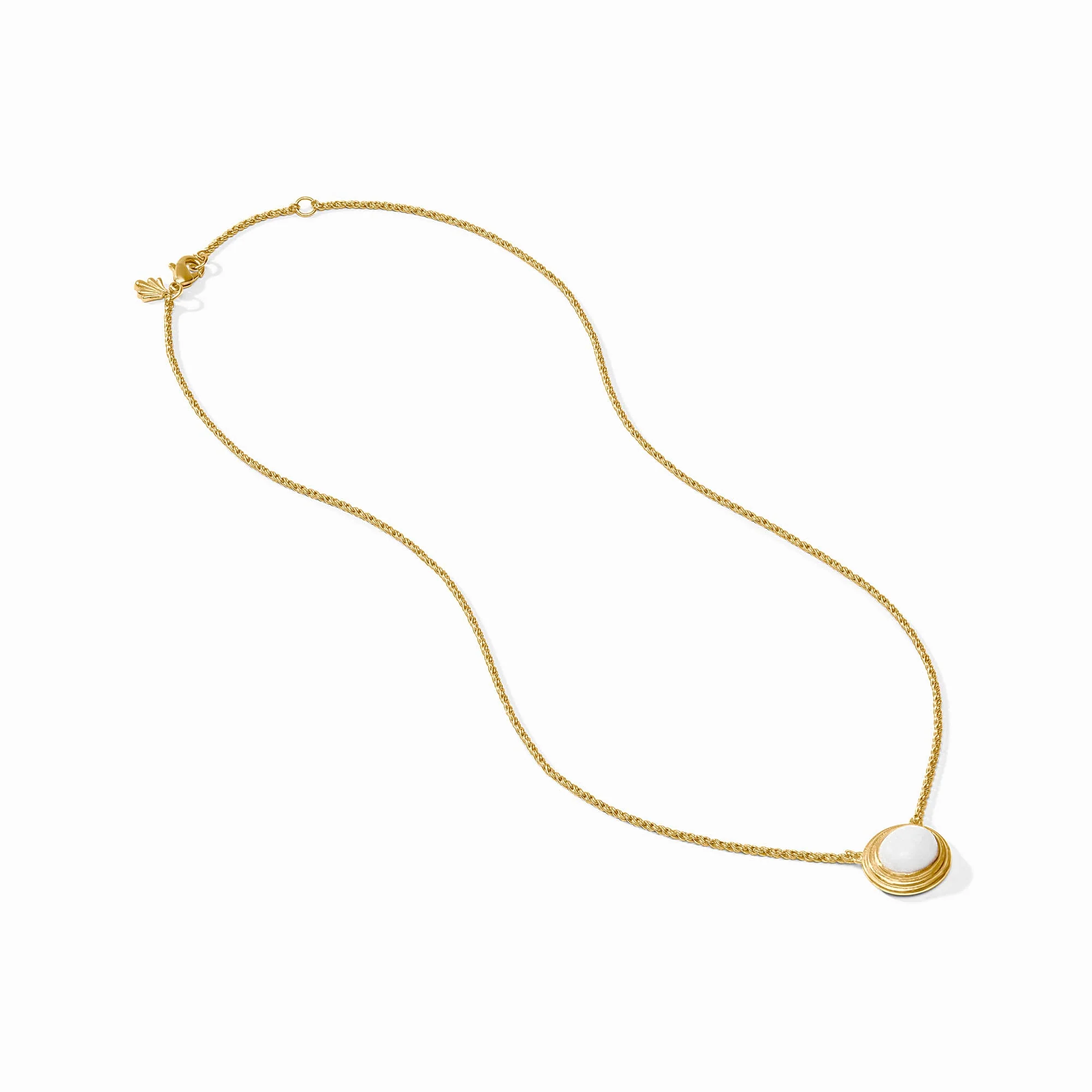 [Julie Vos] Portofino Solitaire Necklace White Jade