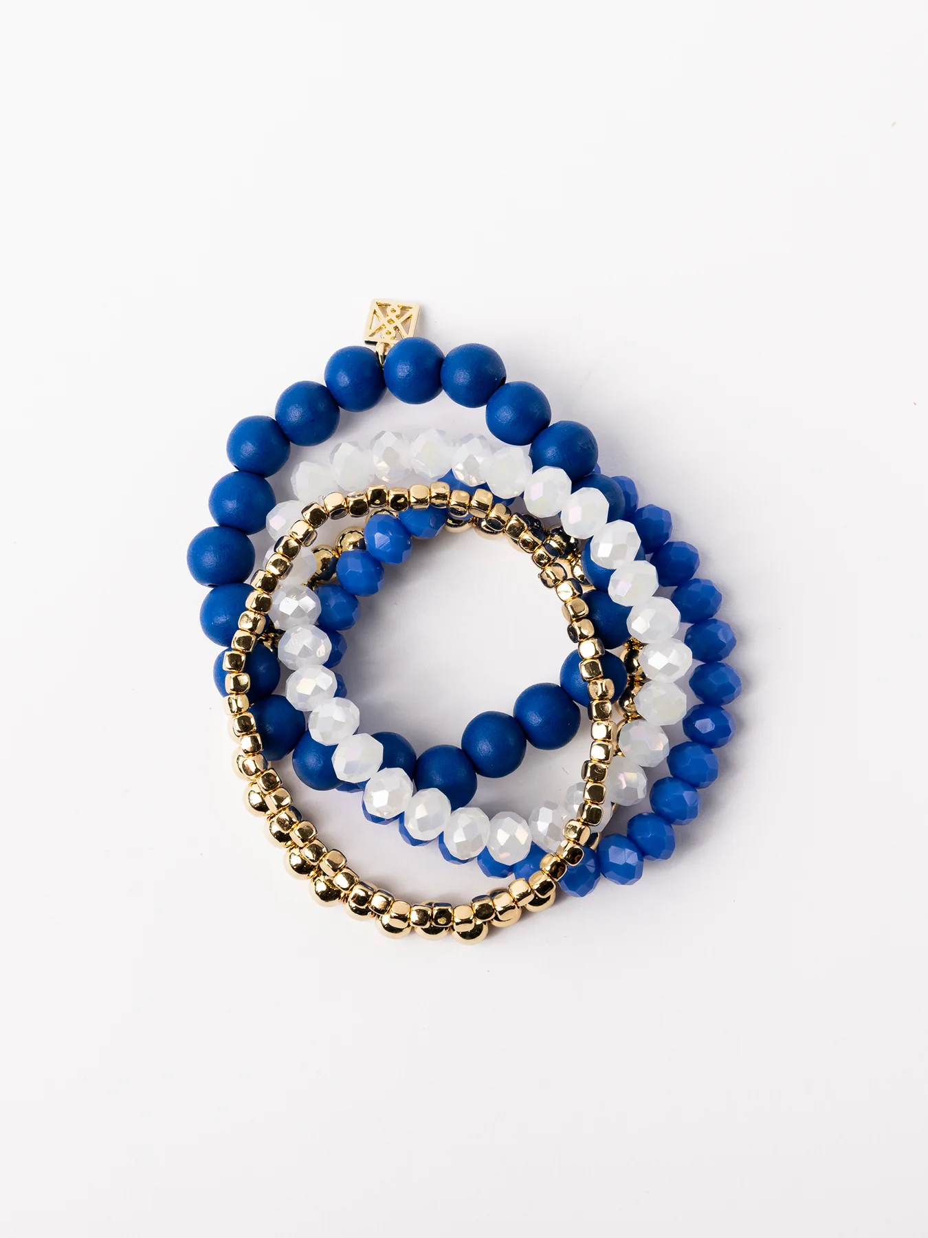 Mandy Bracelet Set - Blue/White