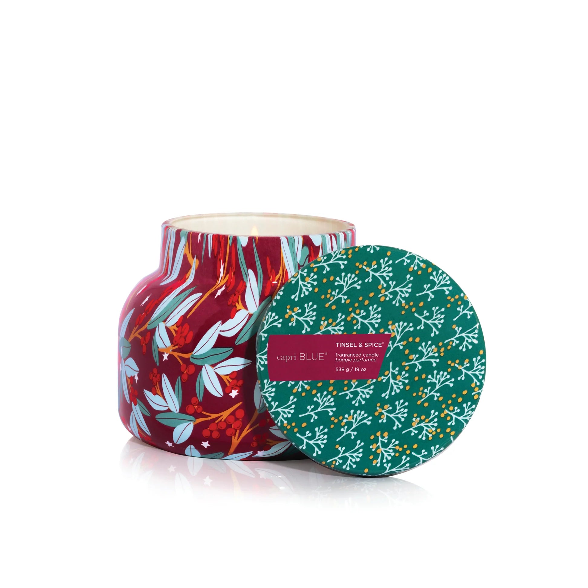 [Capri Blue] Tinsel & Spice Pattern Play Jar- 19 oz