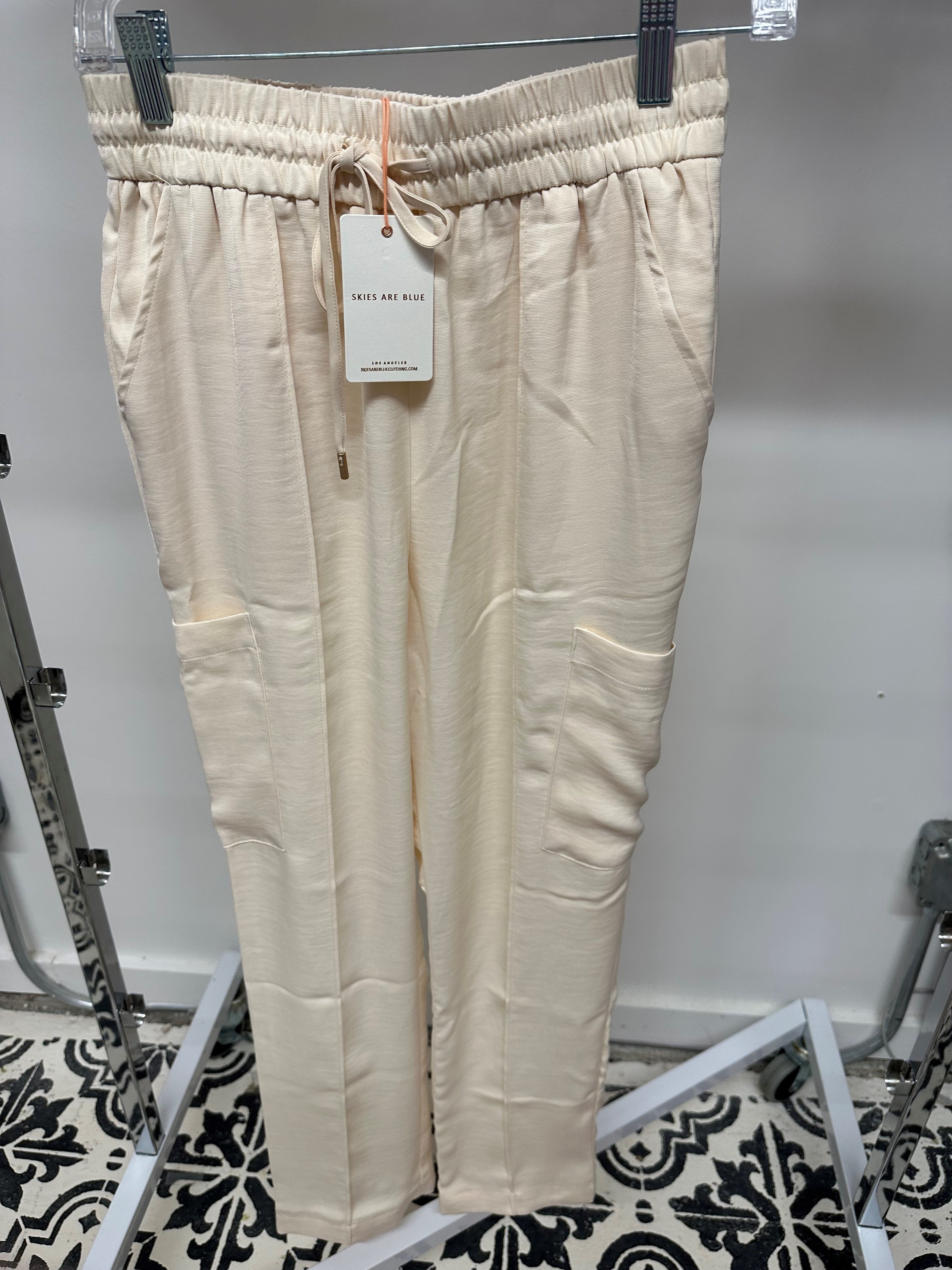 Pintuck Joggers-Oatmeal