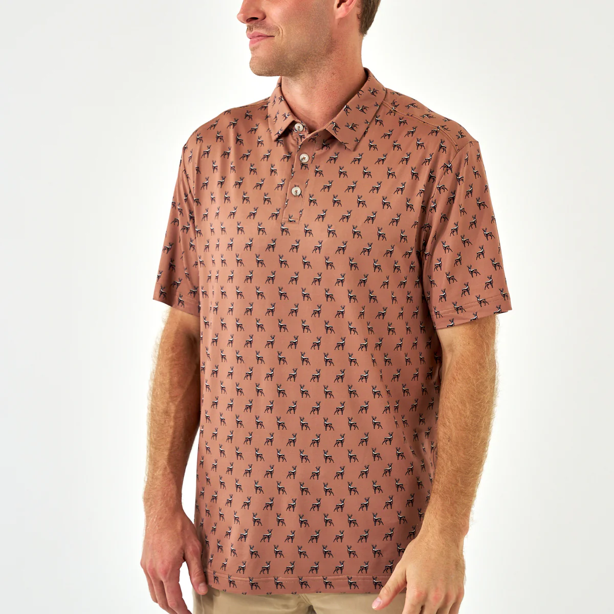[Burlebo]Performance Polo - Whitetail Deer - Brown