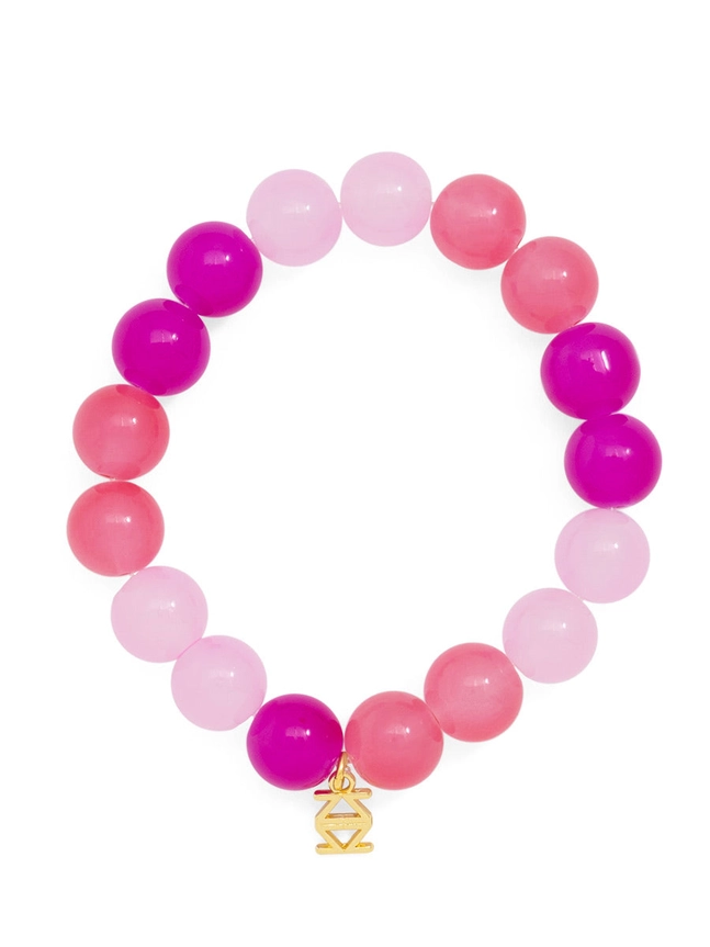 Jody Multicolor Glass Bead Bracelet-Pink Multi