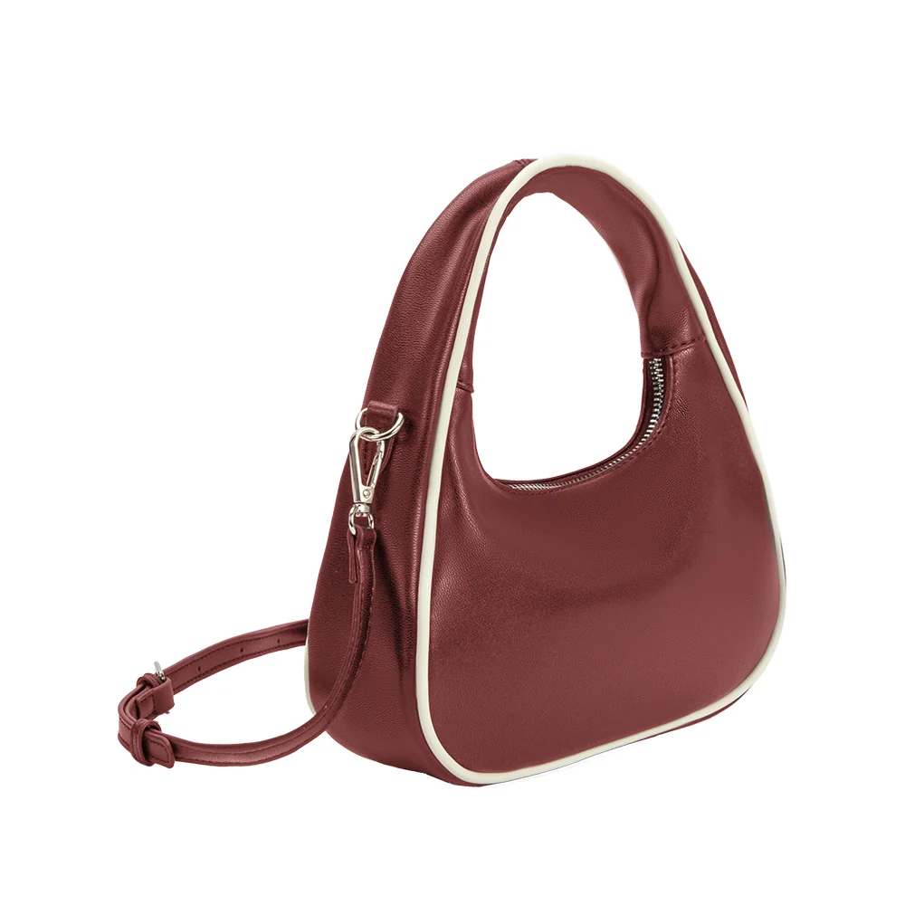 Sarita Vegan Leather Crossbody Bag-Burgundy