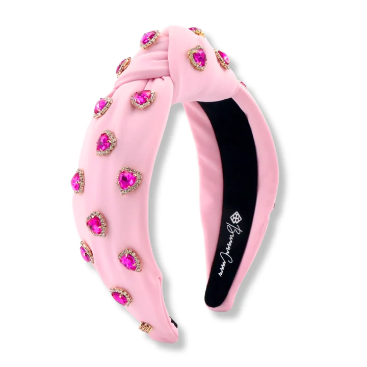 [Brianna Cannon] Light Pink Headband with Hot Pink Hearts