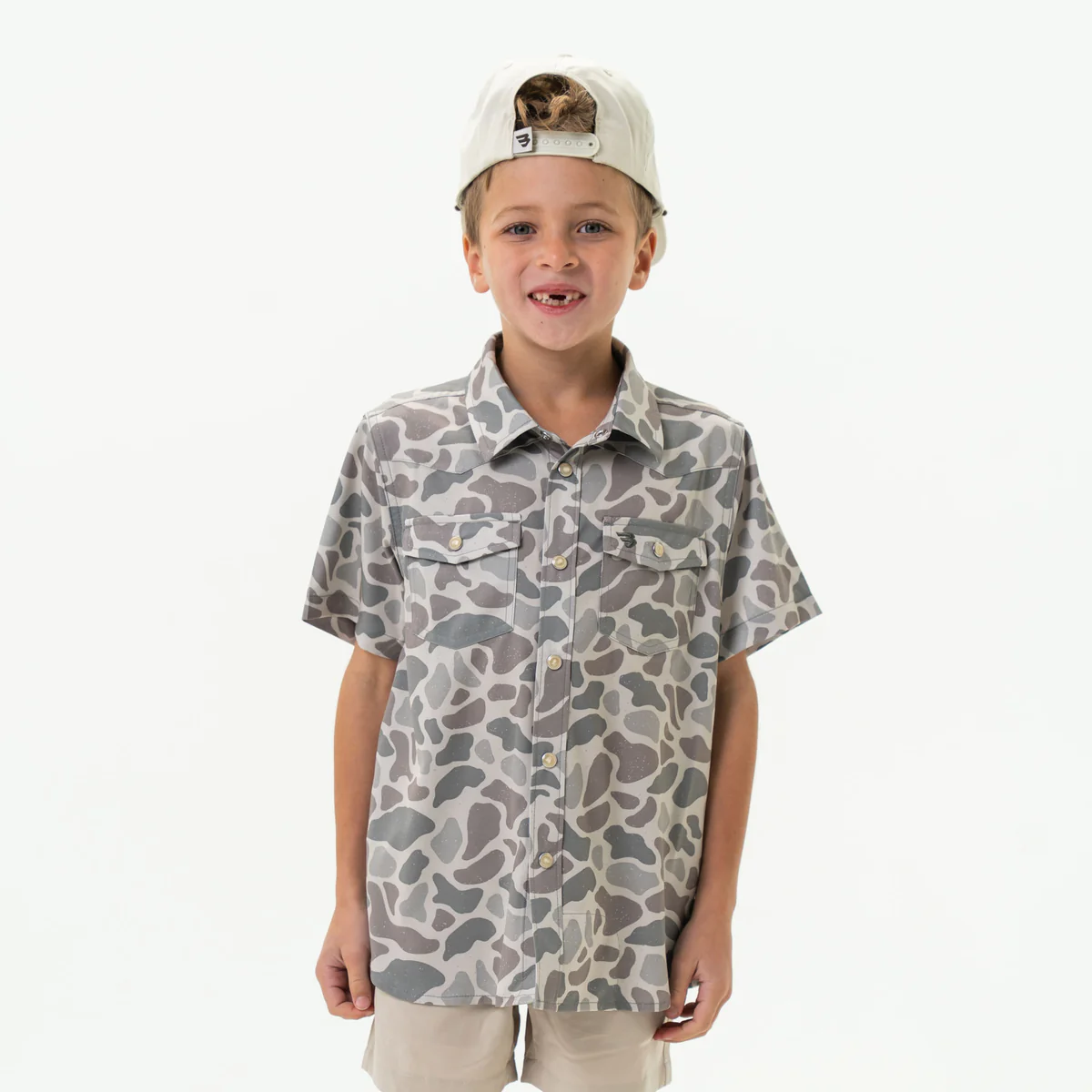 [Burlebo]Youth-Performance Western Shirt-Classic Deer Camo