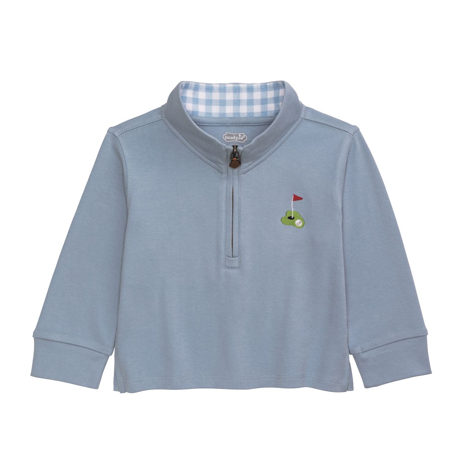 [Mud Pie] Golf Quarter Zip Up  Light Blue L - 4T/5T
