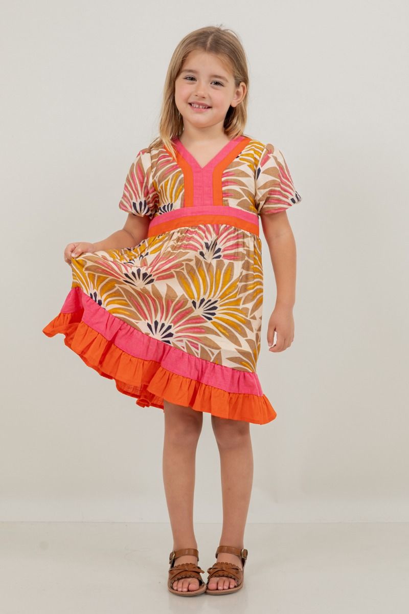 Summer Palm Youth Dress