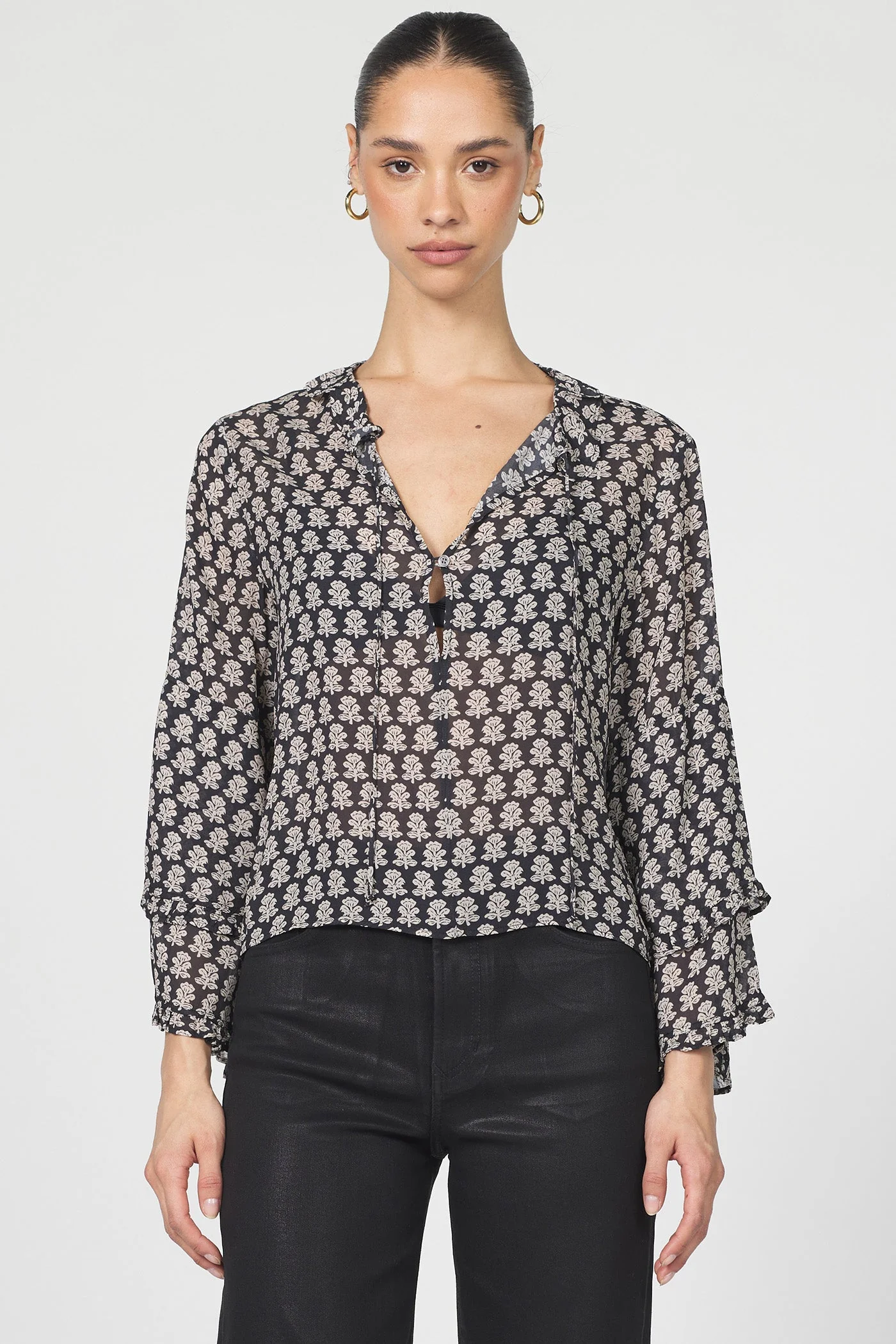 [Dear John] Jacquel Novelty Blouse- Whitecap Gray