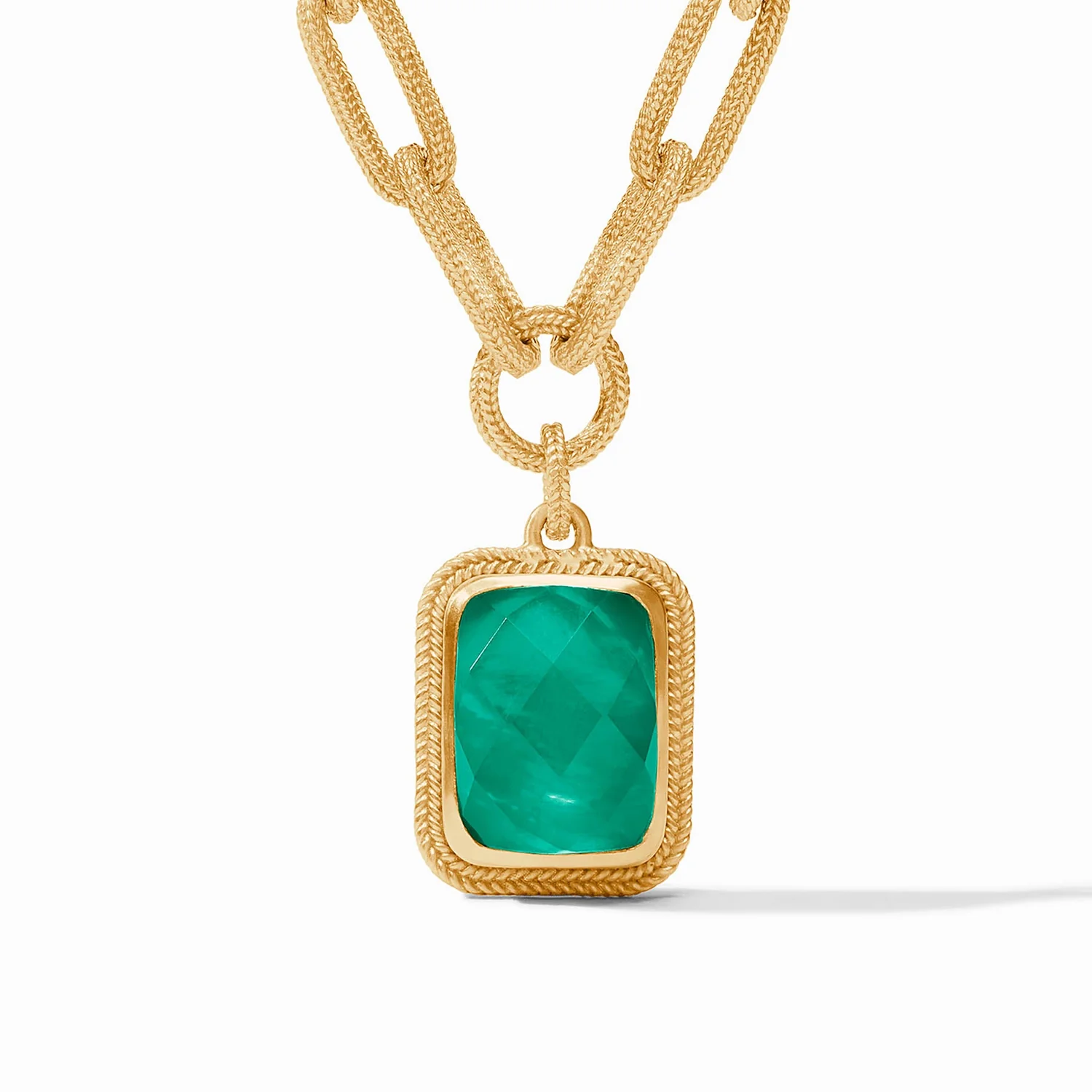 [Julie Vos] Cheval Paperclip Statement Necklace-Emerald