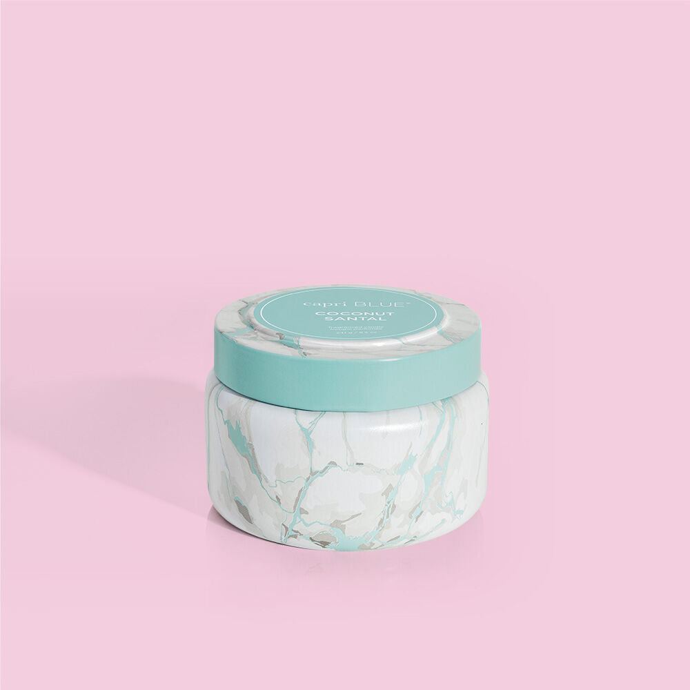 [Capri Blue] Coconut Santal Modern Marble Printed Travel Tin-8.5 oz.