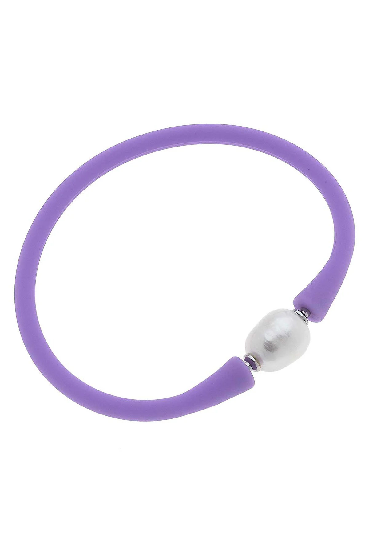 Bail Fresh Water Pearl Silicone Bracelet-Lavender