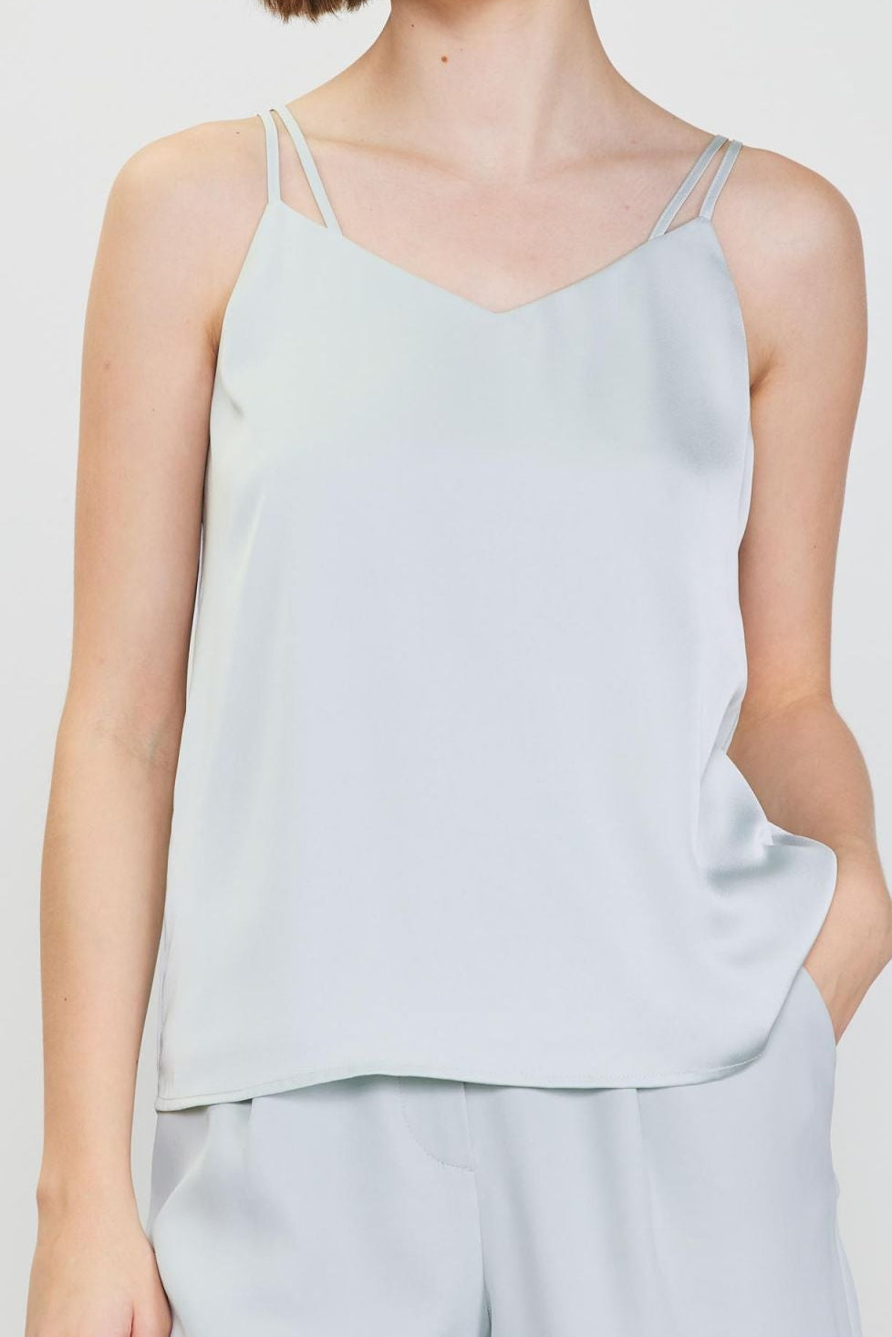 Lovely Feeling Cami Top - Dove Grey