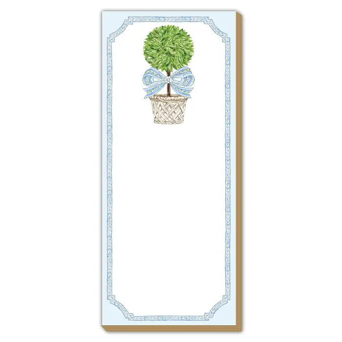Garden Party Topiary with Blue Bow Luxe Skinny Pad